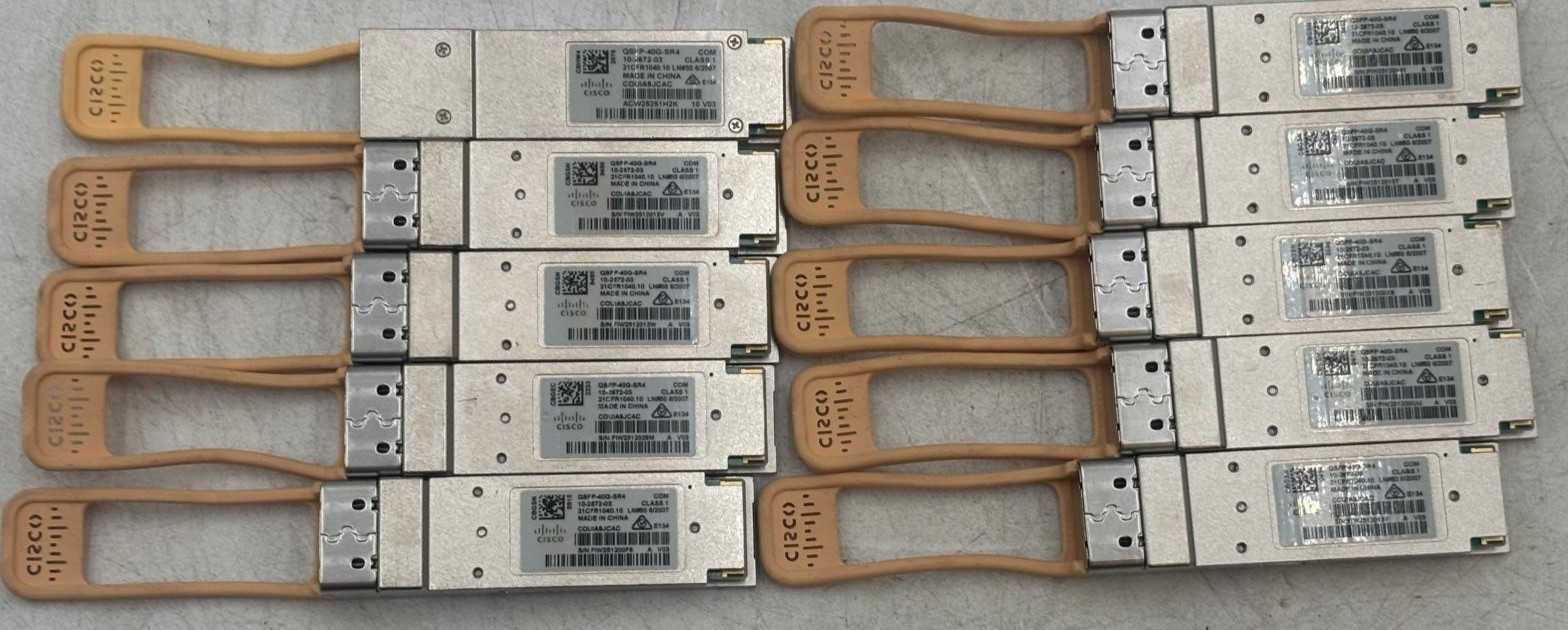 Lot of 10 Cisco QSFP-40G-SR4 Plug-In Transceiver Module W/Hologram 10-2672-03