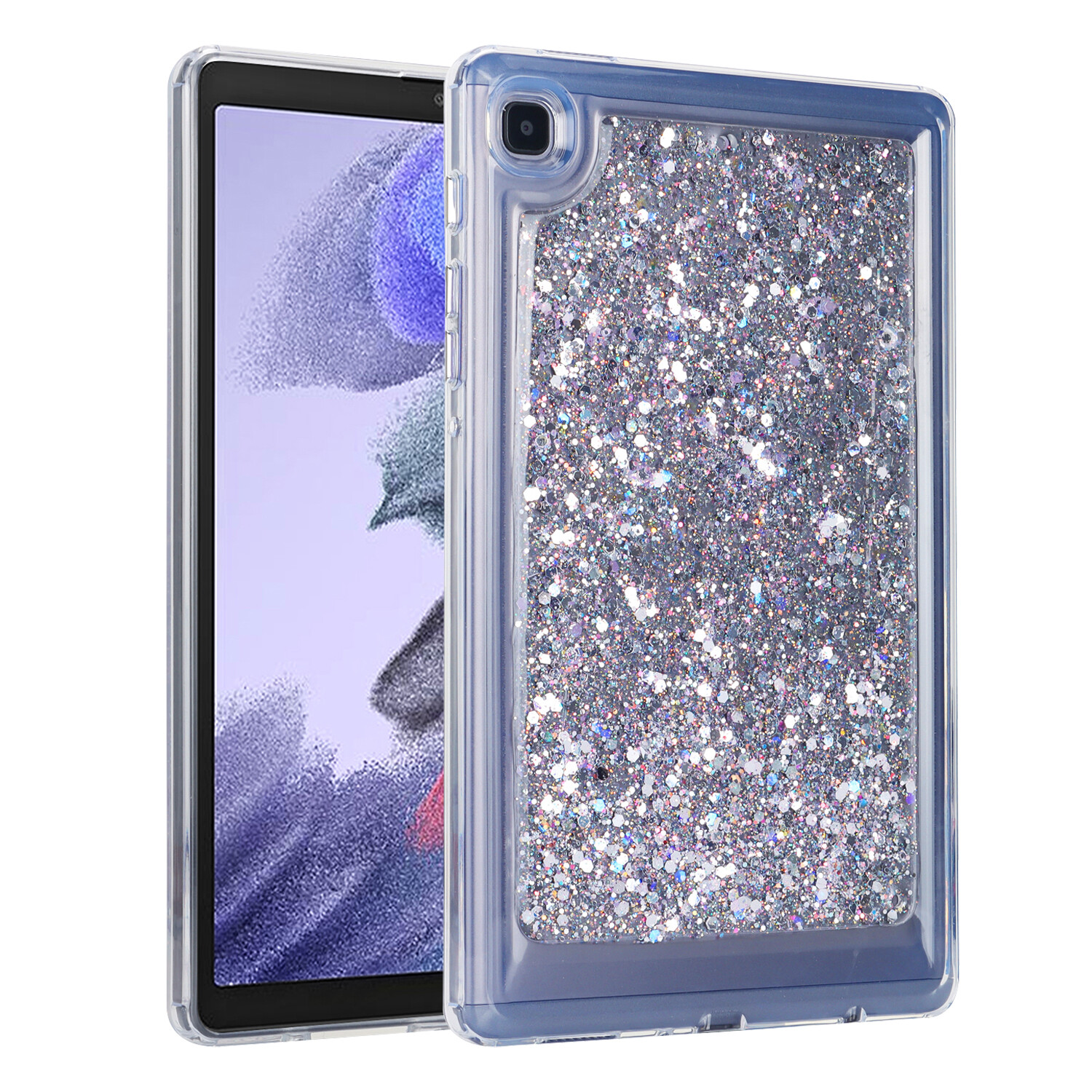 For Samsung Tab A8/A7 Lite/S8/S7/S6 Lite Glitter Clear Case Anti-Yellowing Cover
