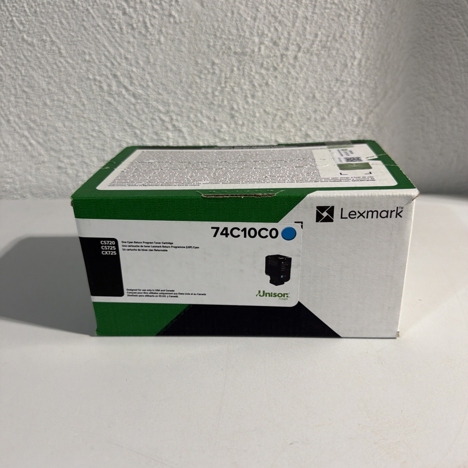 Lexmark 74C10C0 One Cyan Return Program Cyan Toner Cartridge Brand New