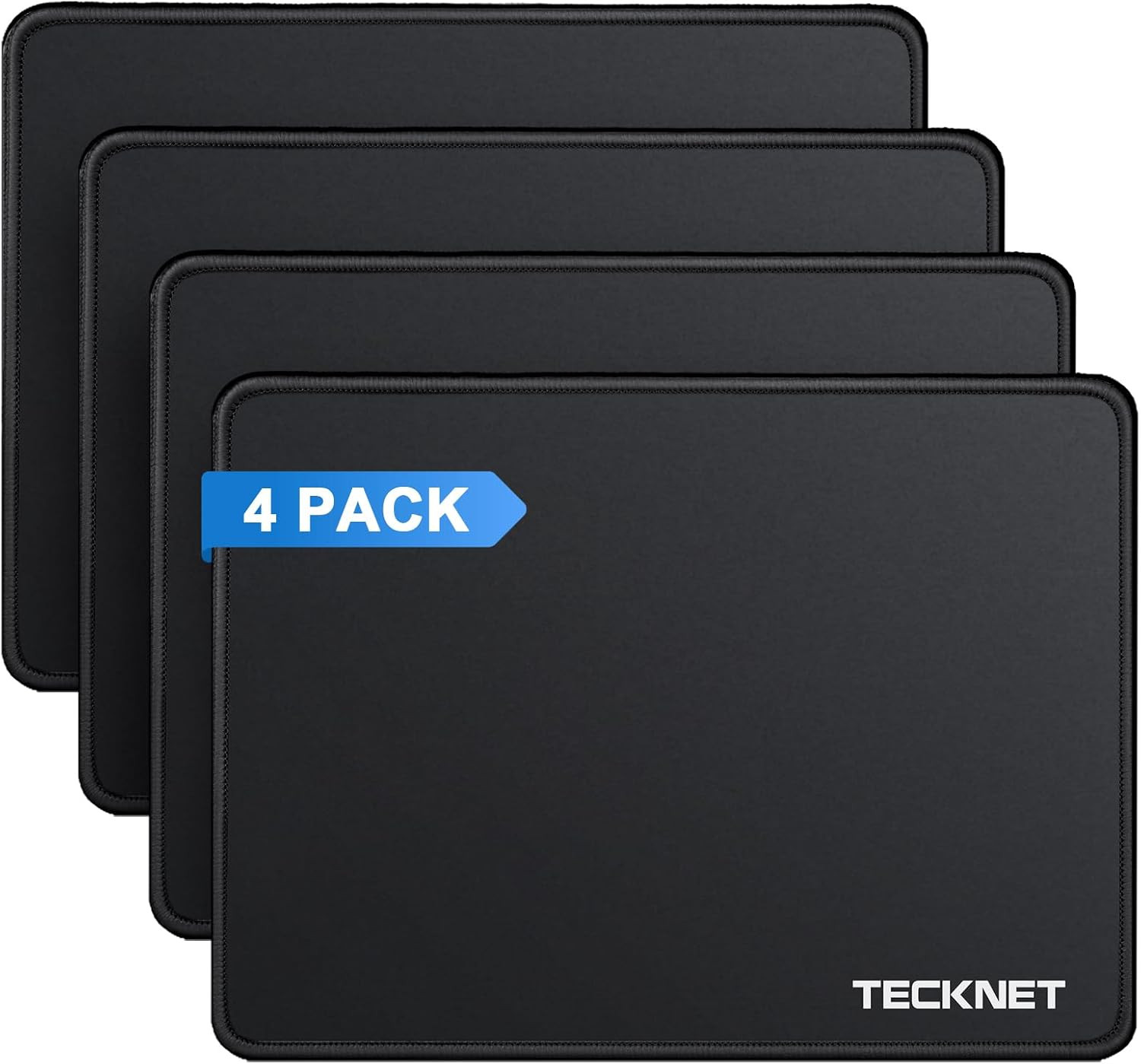 4 Pack Mouse Pad with Durable Anti-Fray Stitching, Small Mousepad | Anti-Slip Ru