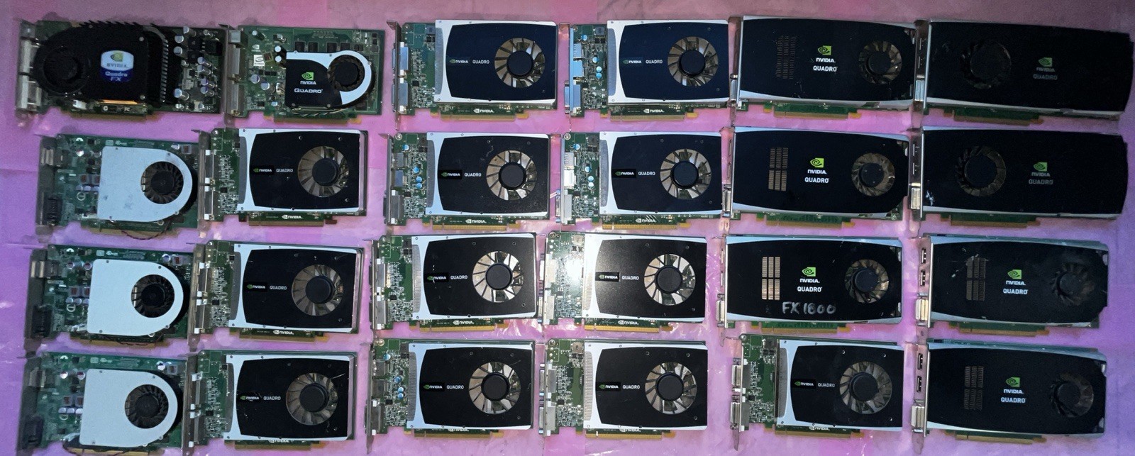 Nvidia Quadro FX1700 FX1800 FX3450 FX3800 2000D+ Graphics Cards- Mixed Lot of 24