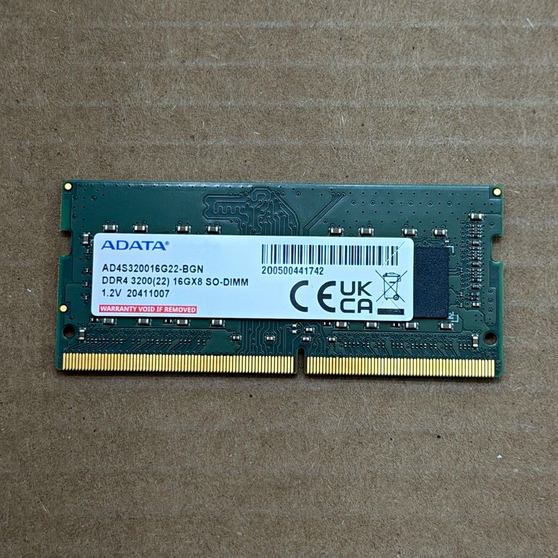 ADATA 16GB DDR4 SDRAM DDR4-3200 PC4-3200 SO-DIMM AD4S320016G22-BGN Tested