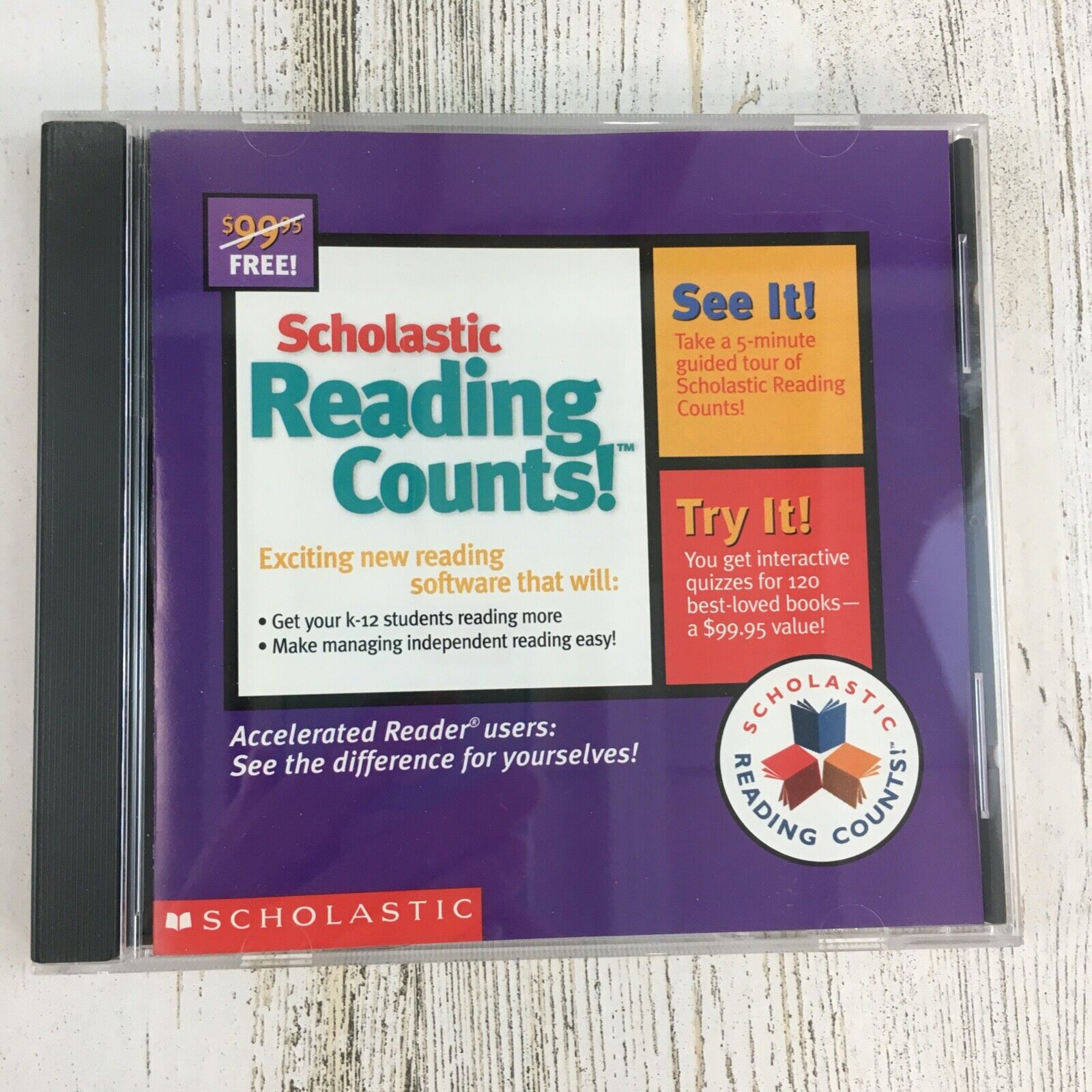 Scholastic Reading Counts Introductory Software Sampler PC CD-ROM Vtg