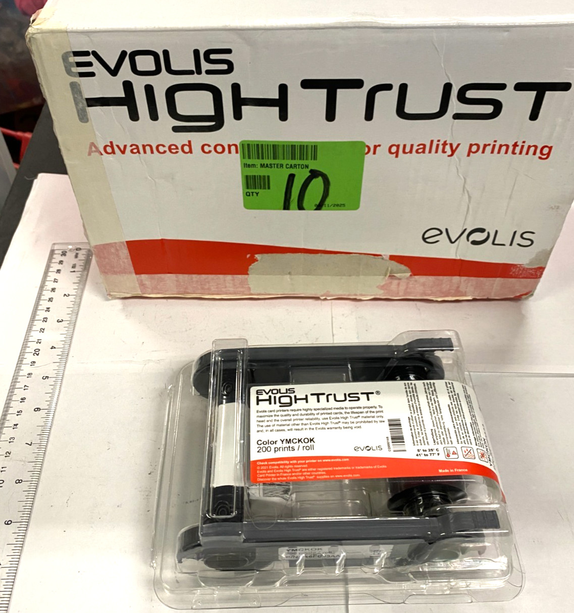 Evolis Lot of 10 High Trust Color YMCKOK 200 Prints / Roll New