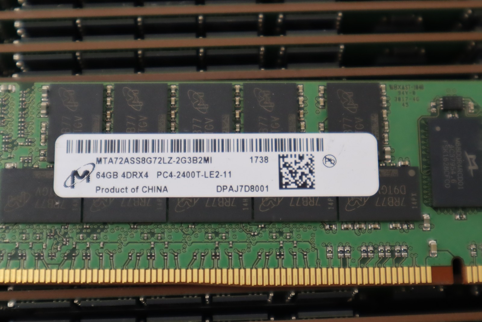 Lot of 48 Mixed Brands 64GB PC4 2400T-L Server RAM