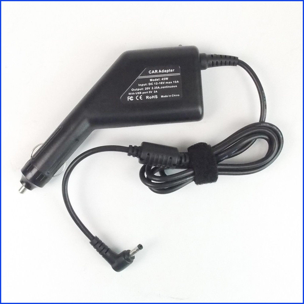 45W 20v 2.25A DC Car Charger Adapter for Lenovo IdeaPad 110-15ACL 80TJ Laptop