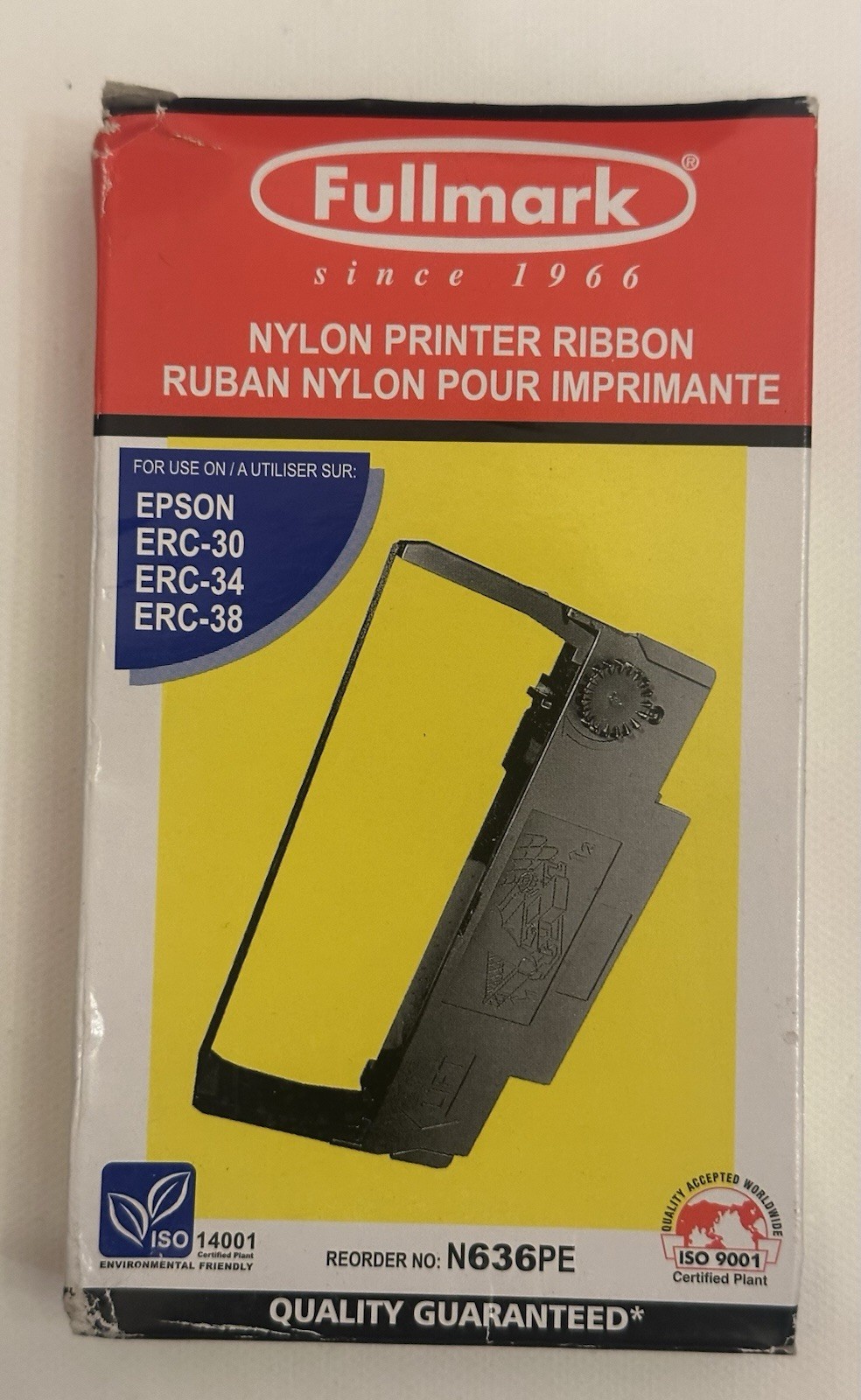1 Piece Nylon Printer Ribbon 13mm X 6mm N636PE, Epson ERC-30-34-38, TM 300Series
