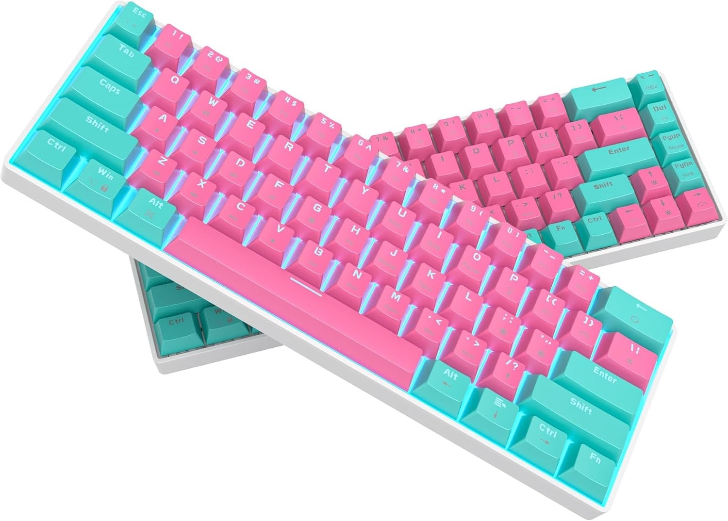 60% Percent Gaming Keyboard Mechanical with Linear Red Switch, 61Keys ...
