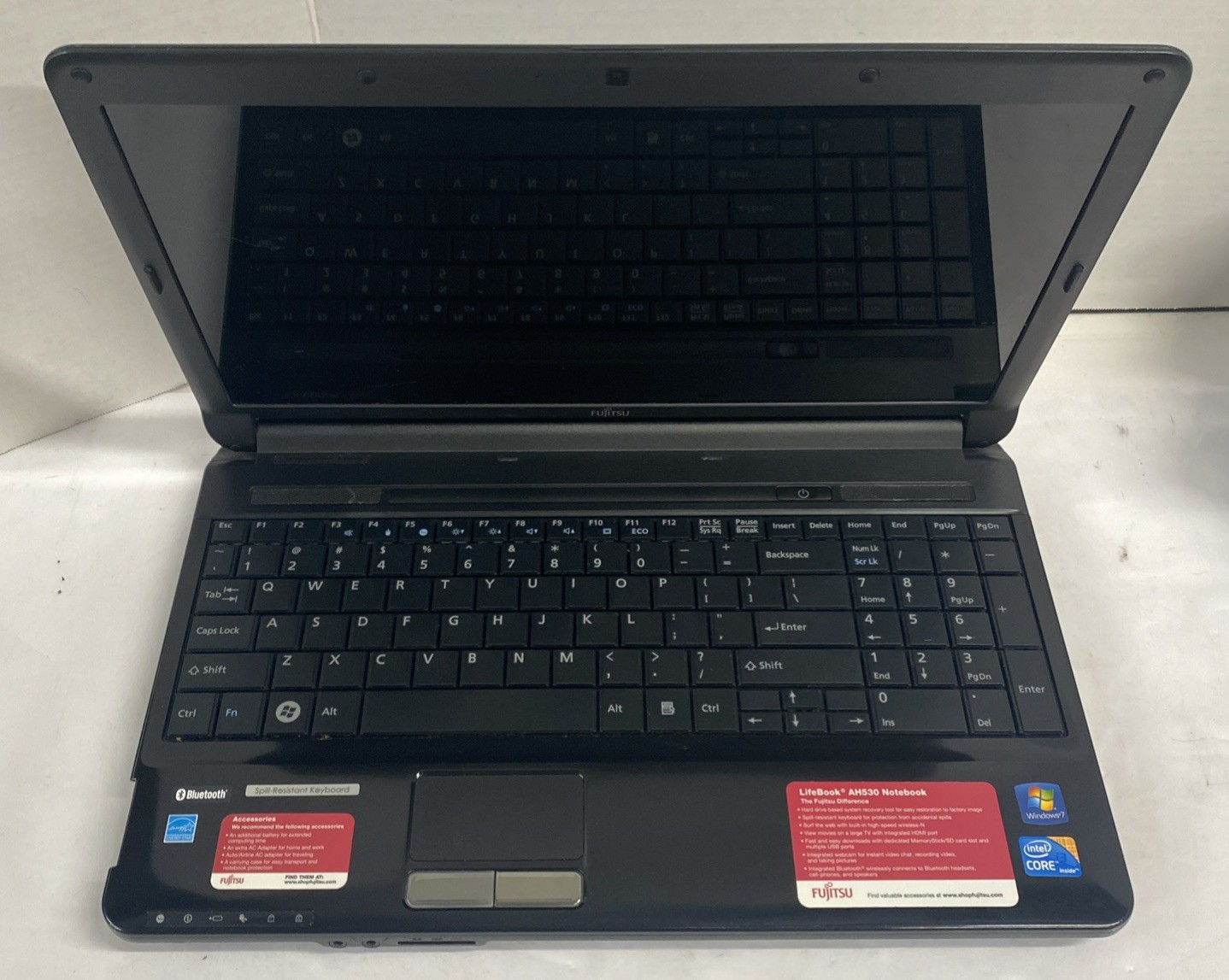 Fujitsu LifeBook AH530 Notebook Intel Core i3 No HDD Boots to BIOS NO CHARGER