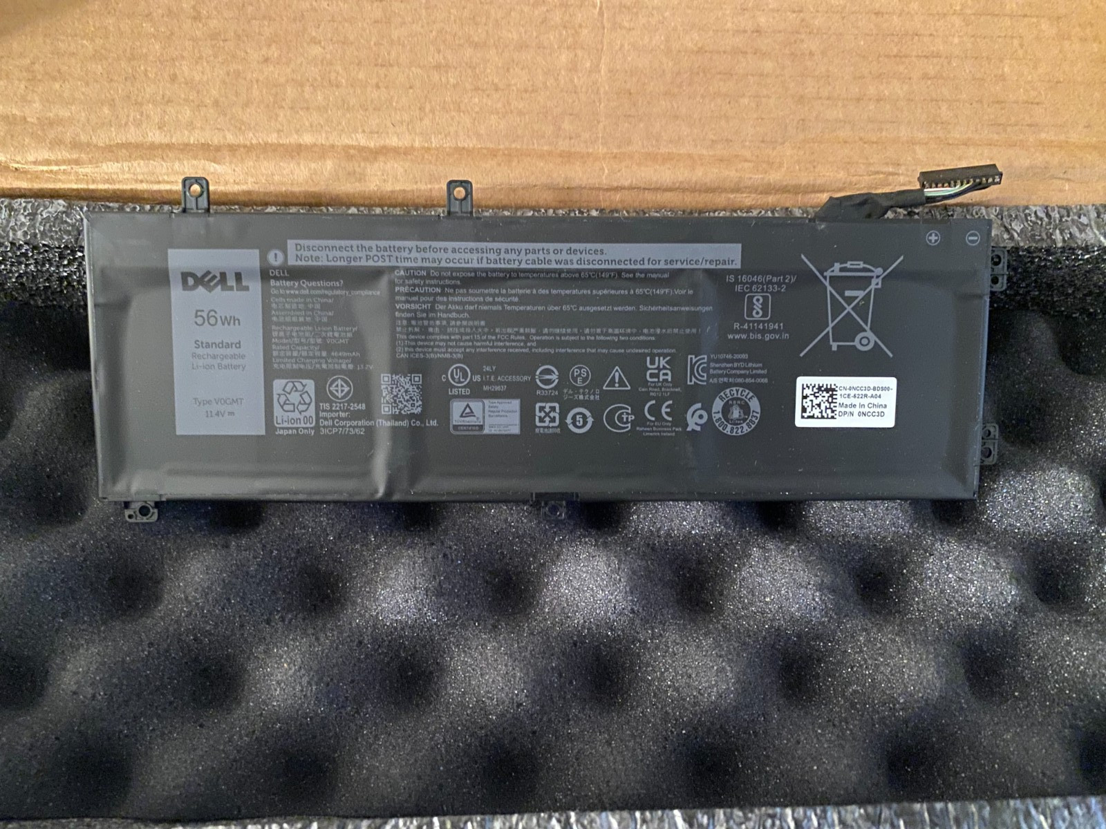 NEW Genuine OEM Dell G7 17 7700 56Wh 11.4V Laptop Battery V0GMT NCC3D