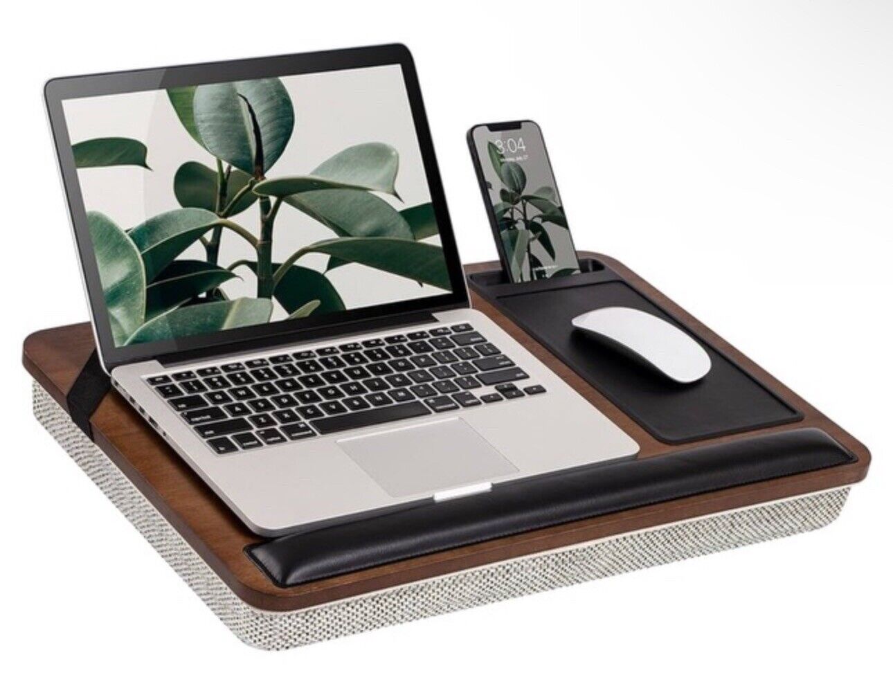 Rossie Home Real Acacia Wood Lap Desk Wrist Rest, Mouse Pad, Phone Holder