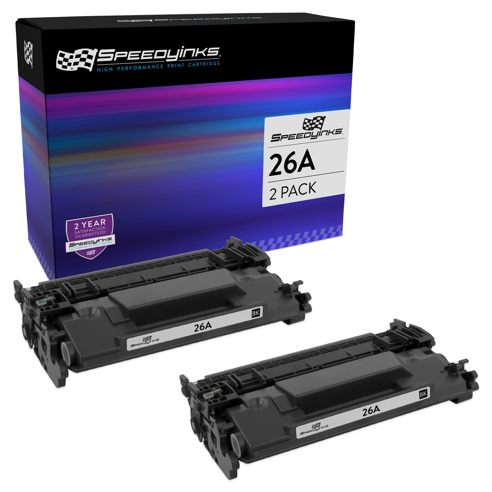 SPEEDYINKS 2PK Replacement for HP 26A CF226A Black Laser Toner Cartridges