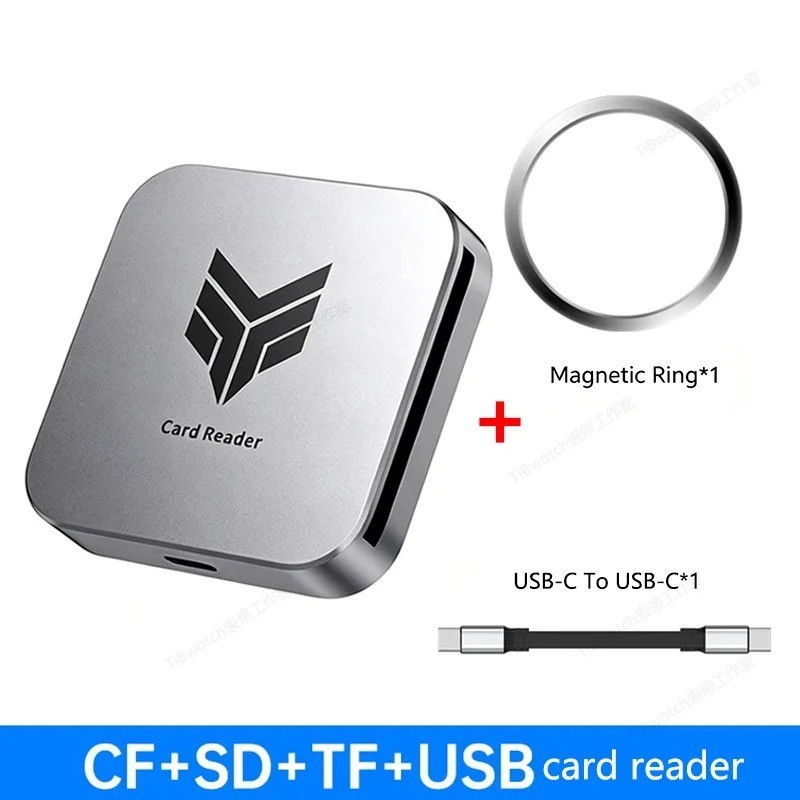 KEBIDUMEI USB-C 4-in-1 Card Reader CF SD TF USB 5Gbps Magnetic Adapter