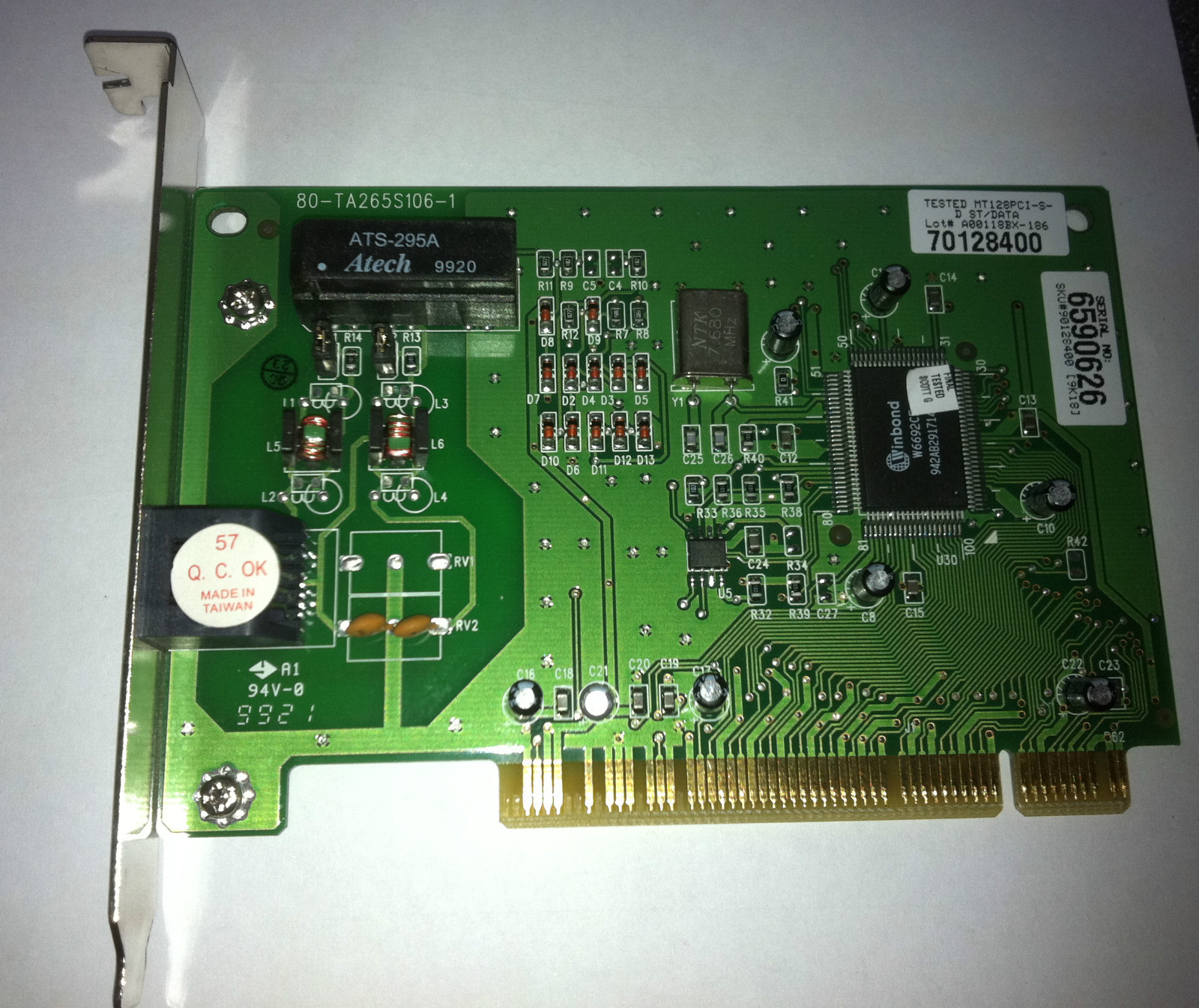 MultiTech Systems MT128PCI-SD ST/DATA ISDN Modem card