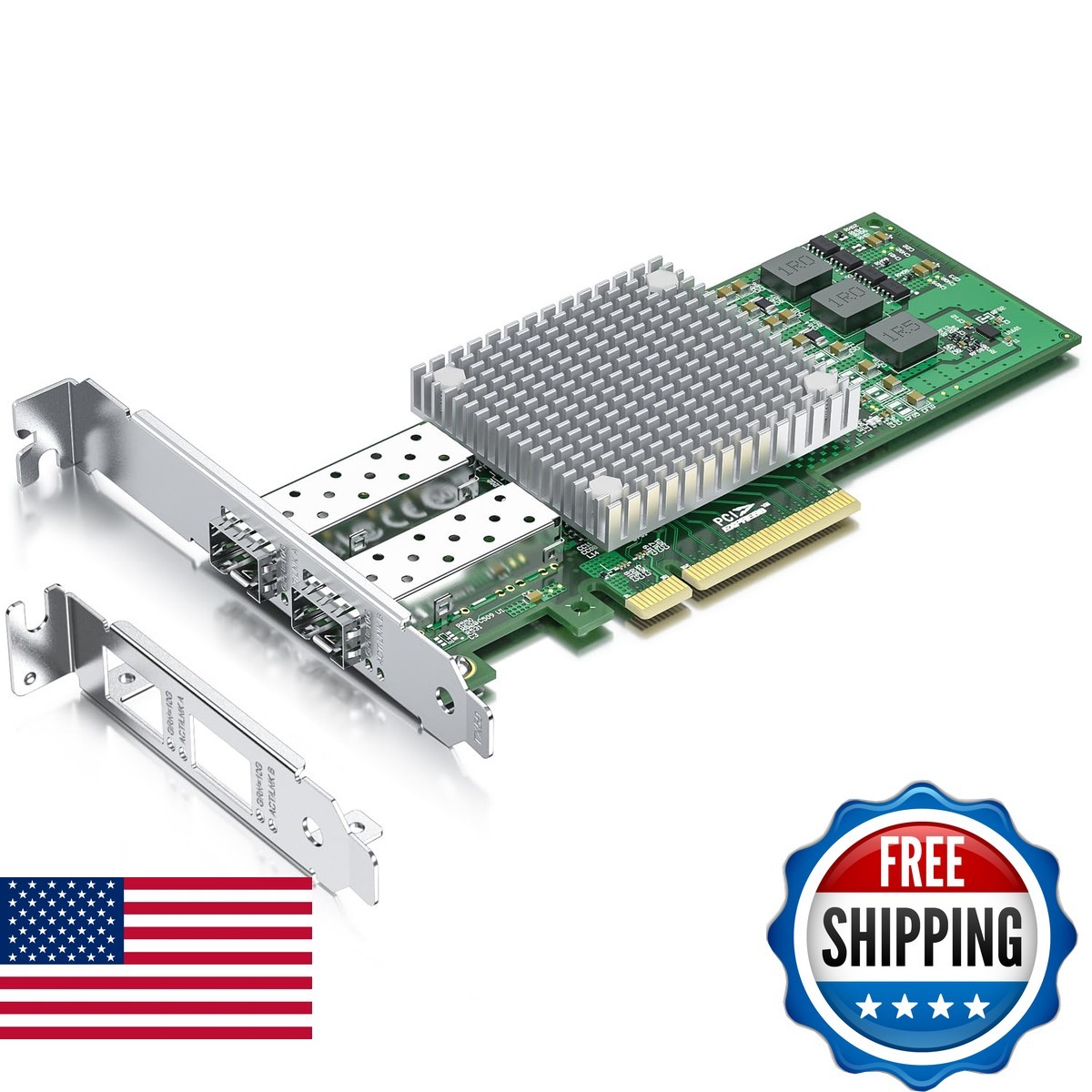 HFiber 10Gb SFP+ NIC Dual Port PCI Express X8 BCM57810S Windows/Linux/VMware