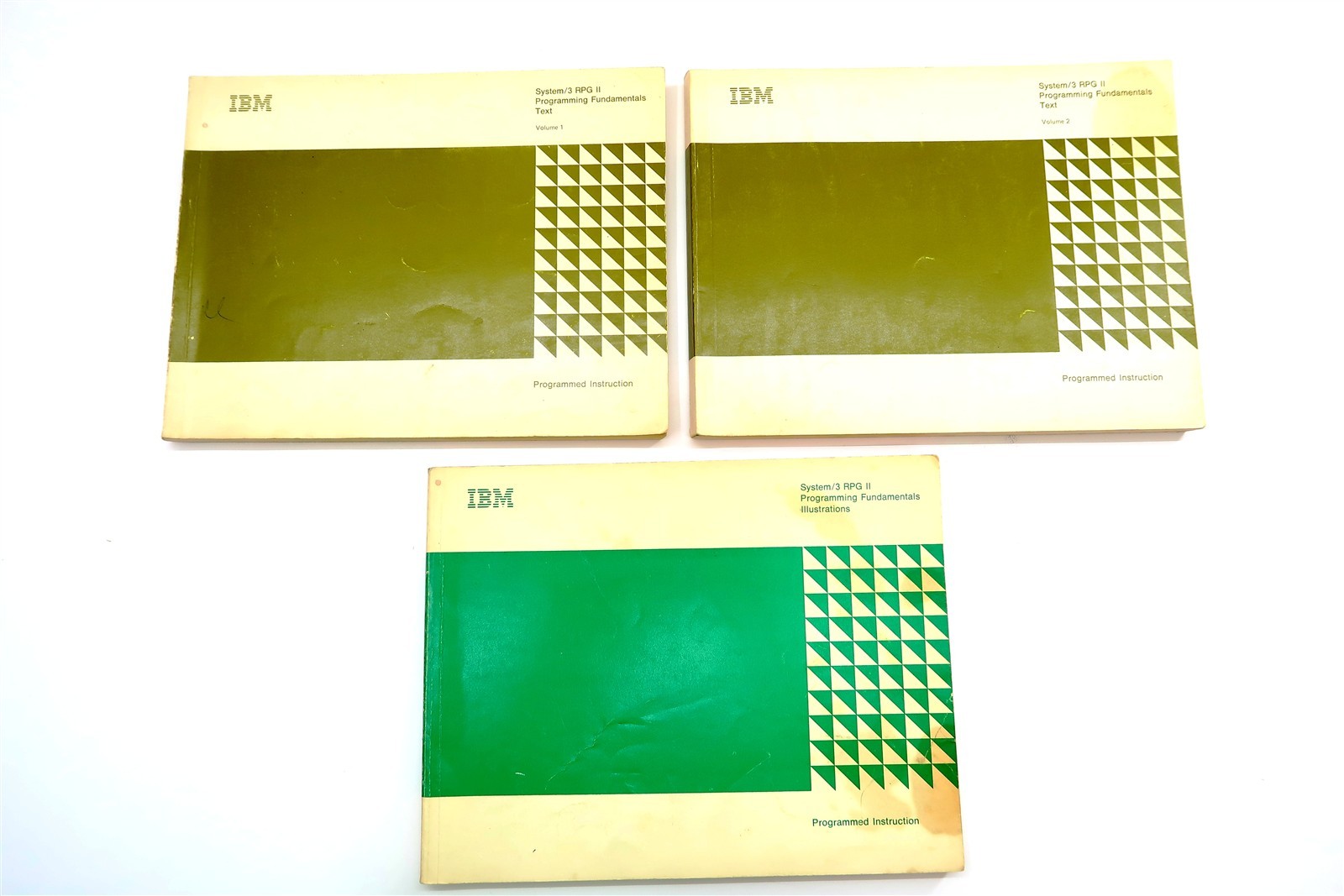 3 Vintage 1970 IBM SYSTEM/3 RPG II Programming Fundamentals Books Lot Vol 1-2, 