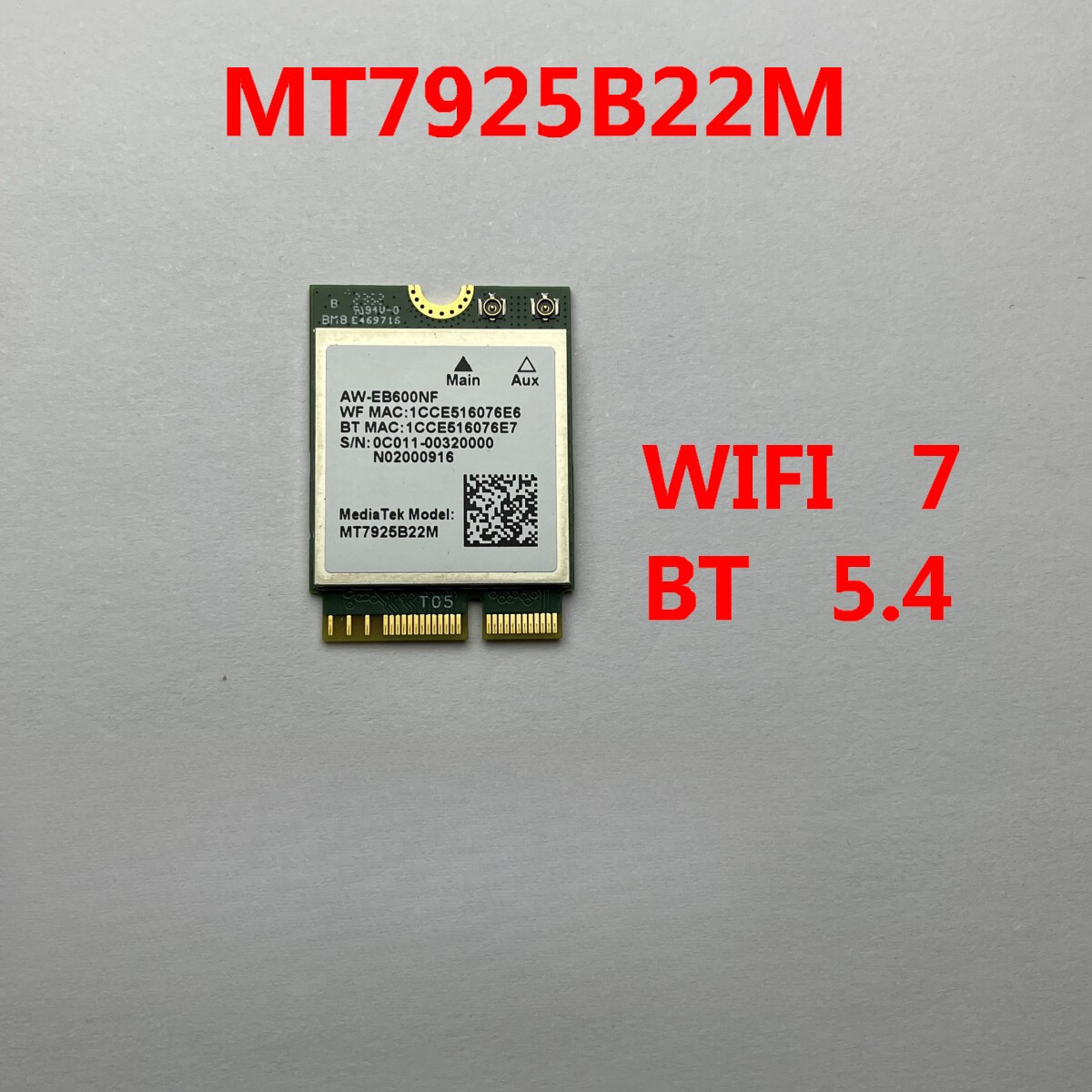 MT7925B22M M.2 WIFI 7 WLAN card Bluetooth Mediatek RZ717 5.4 AW-EB600NF AMD