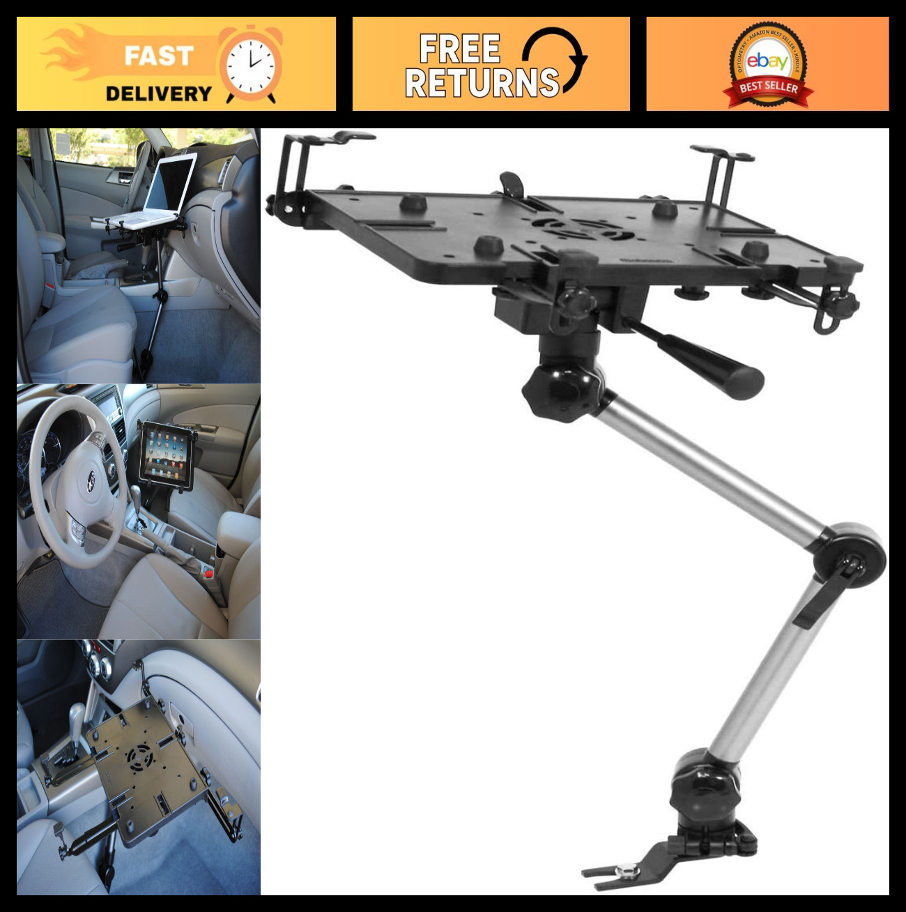Universal Vehicle Laptop Mount, Adjustable & Secure, Fits Most Laptops, MS-426