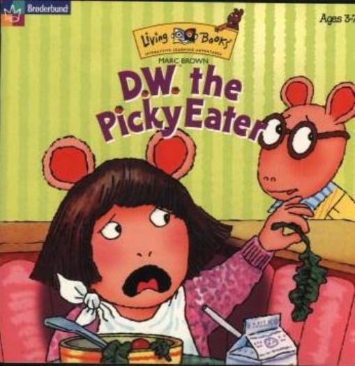 D.W. The Picky Eater PC CD kid learn to eat healthy nutritious veggies foods DW