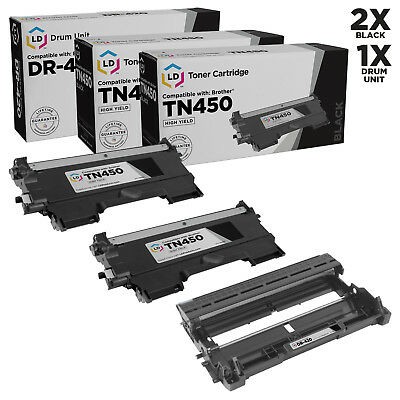 LD Compatible Set 3pk for Brother : 2 Black TN450 Cartridge 1 DR420 Drum NEW