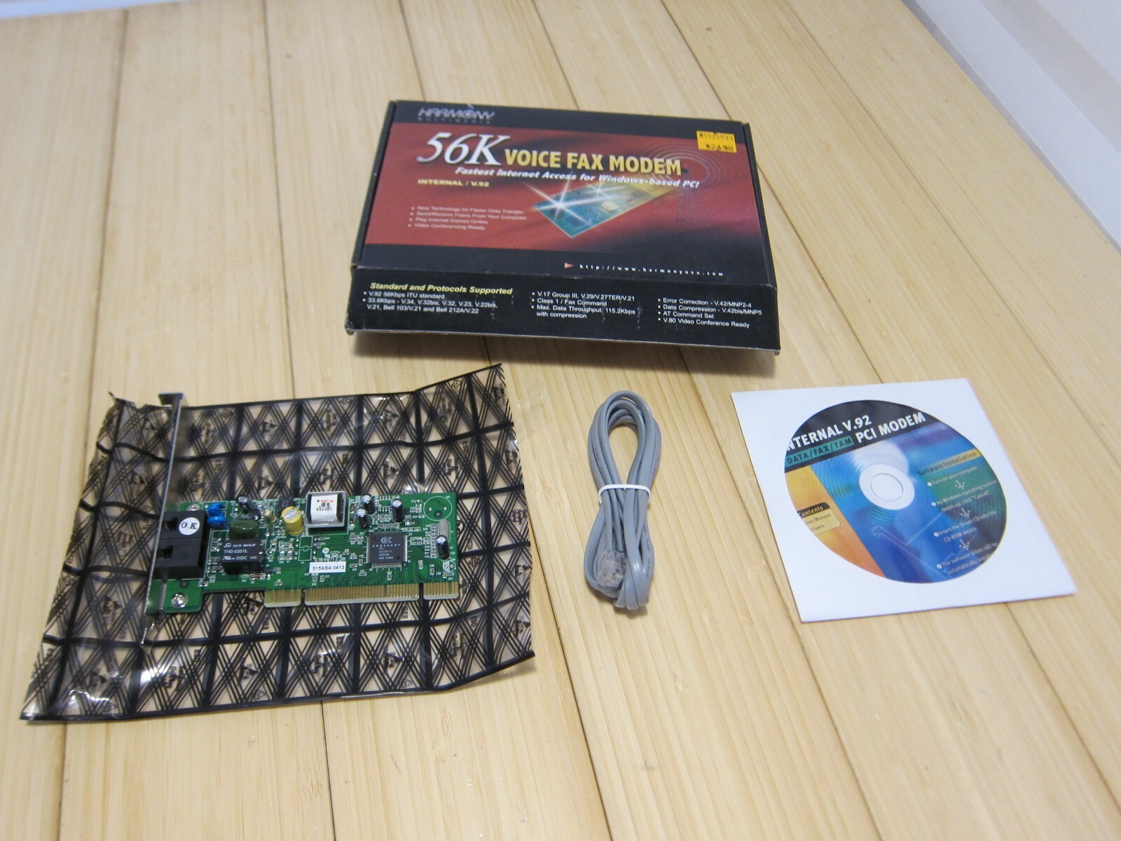 NOS Harmony Multimedia 56K Voice Fax v.92 Modem (PN: HM18024)