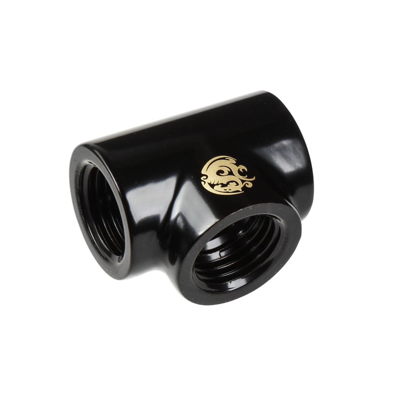 Bitspower International Adapter T-Splitter 3x G1/4-Inch IG Black Opaque BP-MBTB