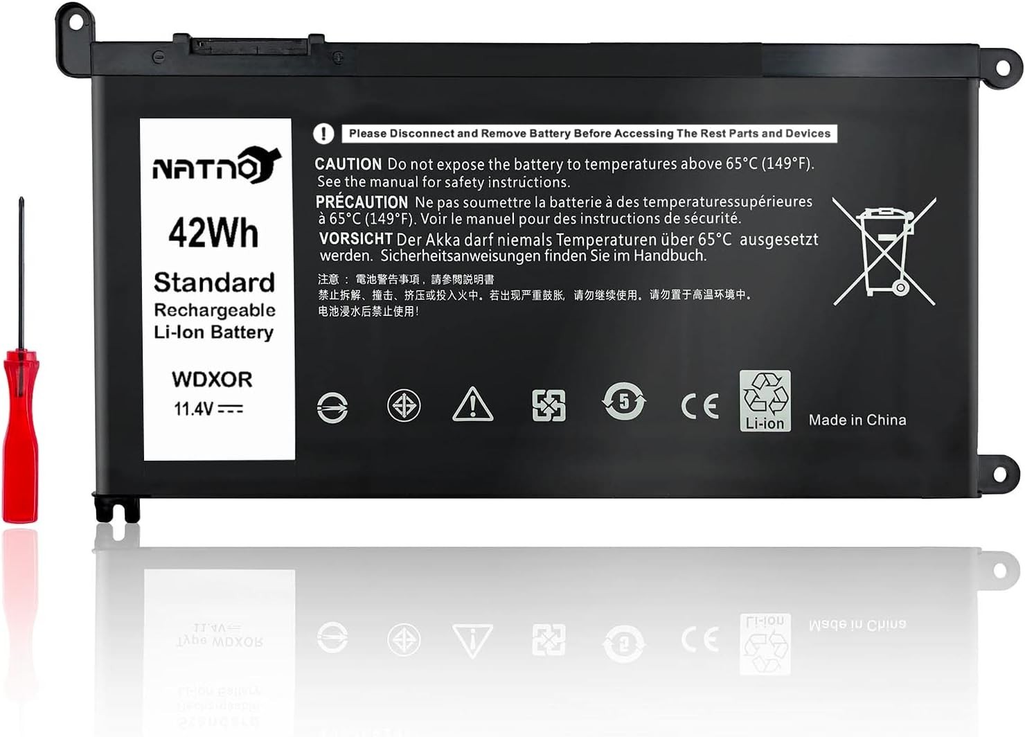 For Dell Inspiron 5000 7000 Series 42Wh Laptop Battery WDX0R High Capacity