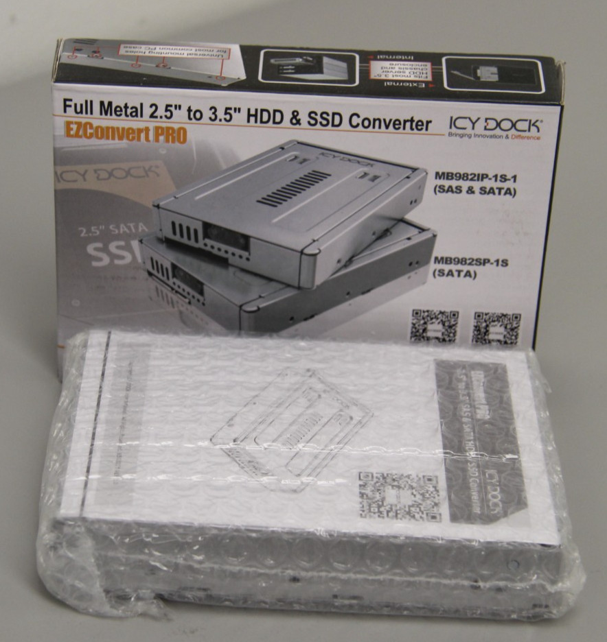 Brand New Icy Dock MB982IP-1S-1 HDD SSD Converter 2.5In To 3.5In SAS & SATA
