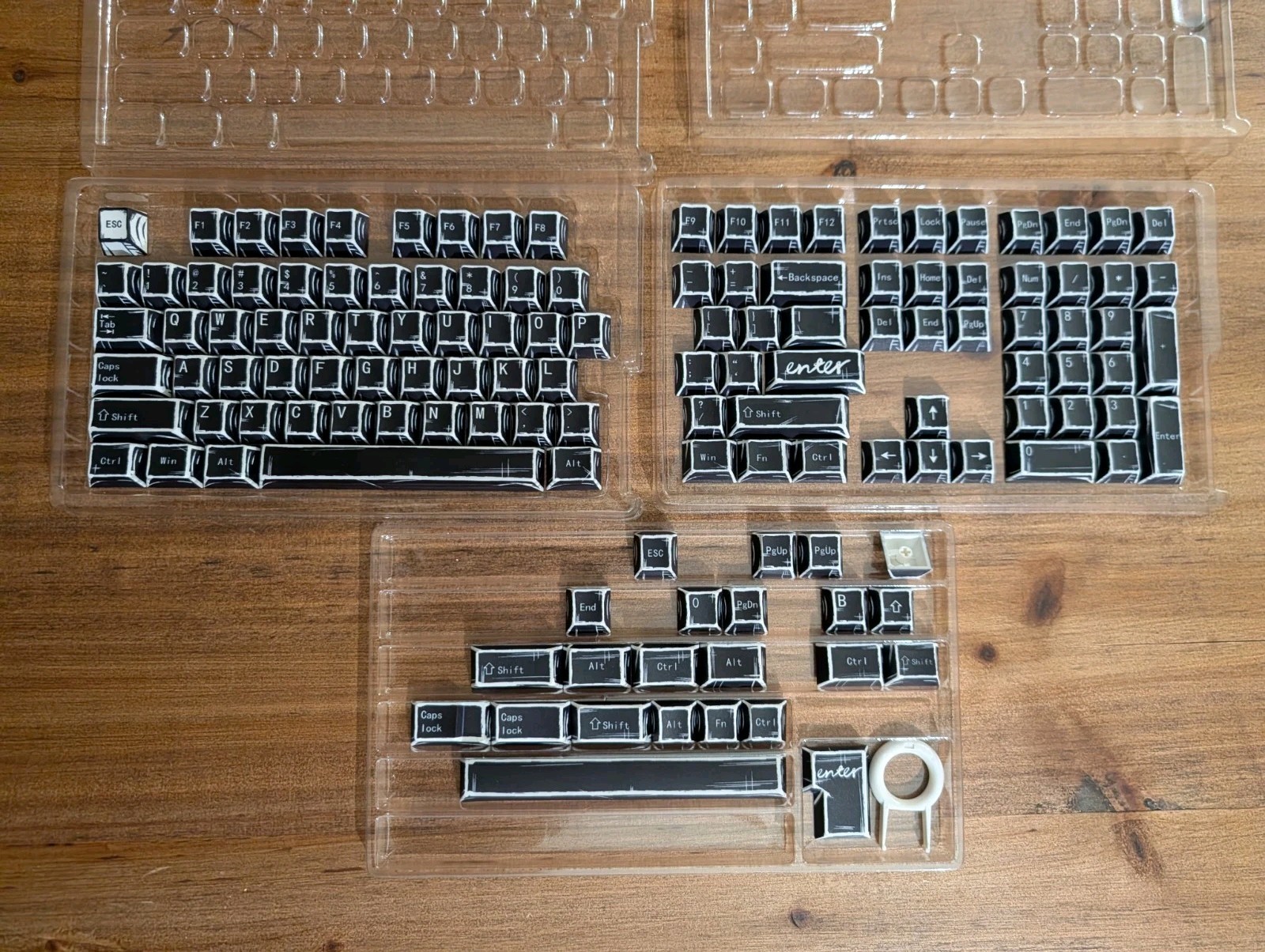 PBT Keycaps, Black and White Manga Style Keycaps Set, XVX Cherry Profile 100%.