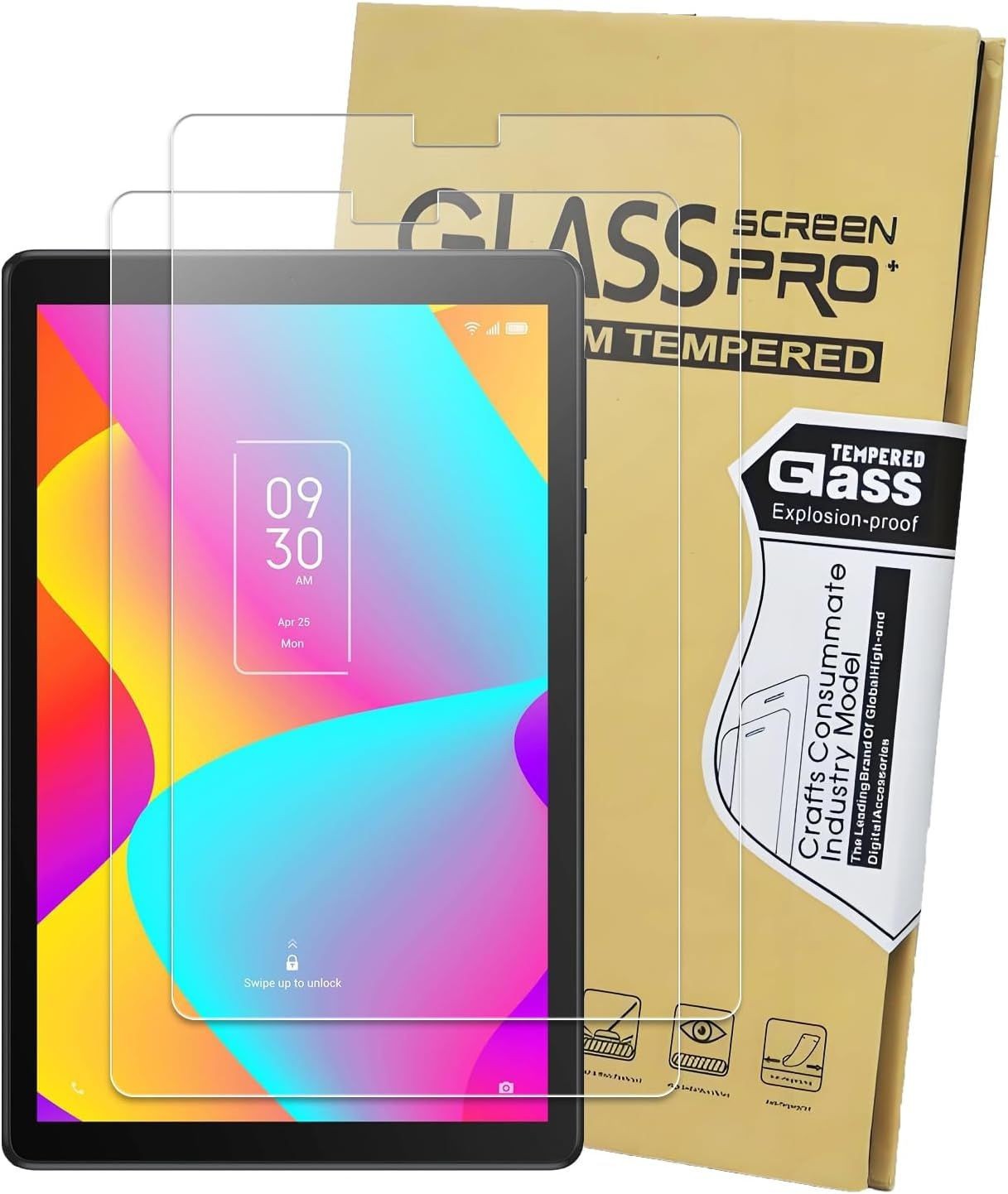 2 Pack Ultra Clear Tempered Glass Screen Protectors for TCL Tab 8 LE, Anti Scrat