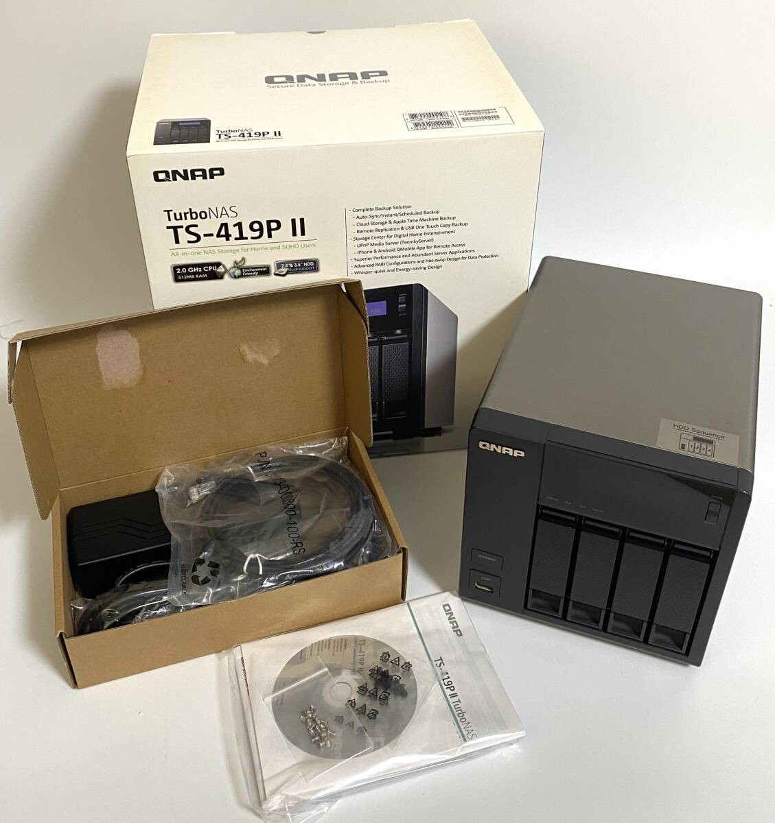 QNAP TS-419P II All-in-One 4-Bay NAS Server Tested Good condition