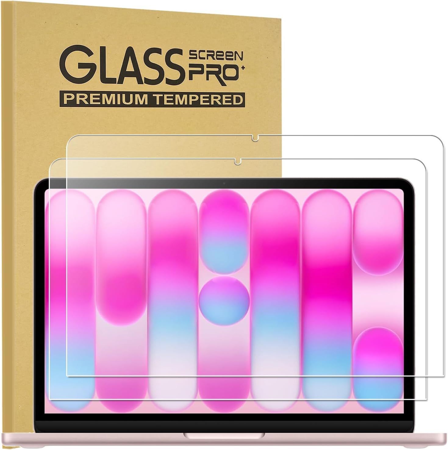 2 Pack Clear Tempered Glass Screen Protectors for 2026 MacBook Neo 13 inch Lapto