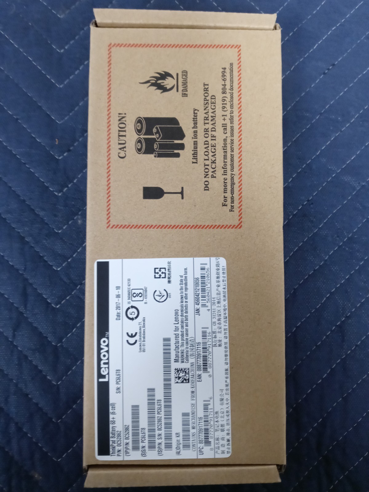 Lenovo 0C52862 6Cell Battery New In Box 1615434505 (X250, X260, T450, T460)