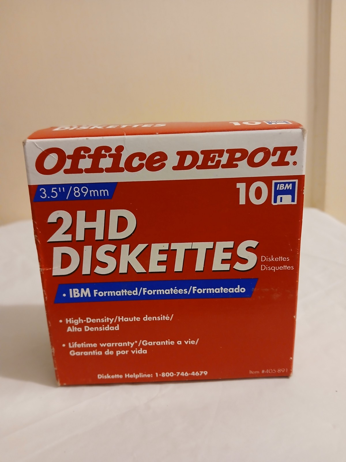 2HD Diskettes Office Depot 3.5" 1.44MB 10 Pack IBM Formatted NEW & SEALED Box