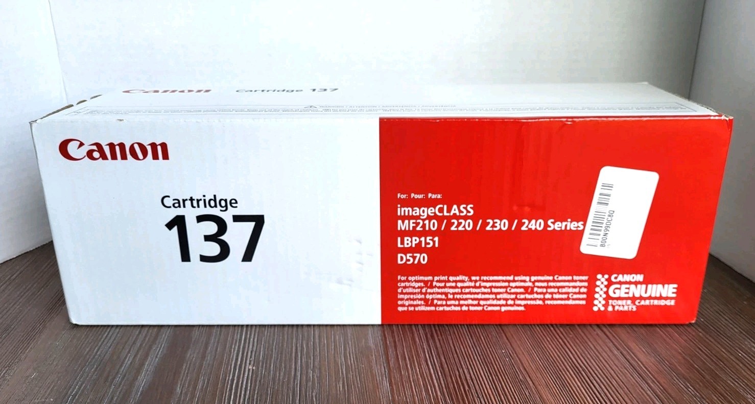 Genuine Canon 137 Black Toner Cartridge 9435B001 OEM 2400 Pages New Sealed Box