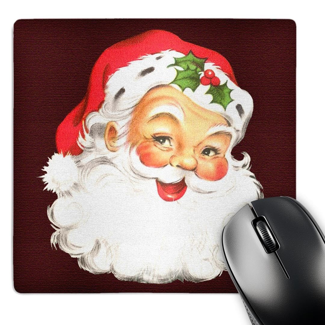 3dRose Large Mouse Pad 8x8 Happy Santa Claus Face Cartoon Mp_172752_1