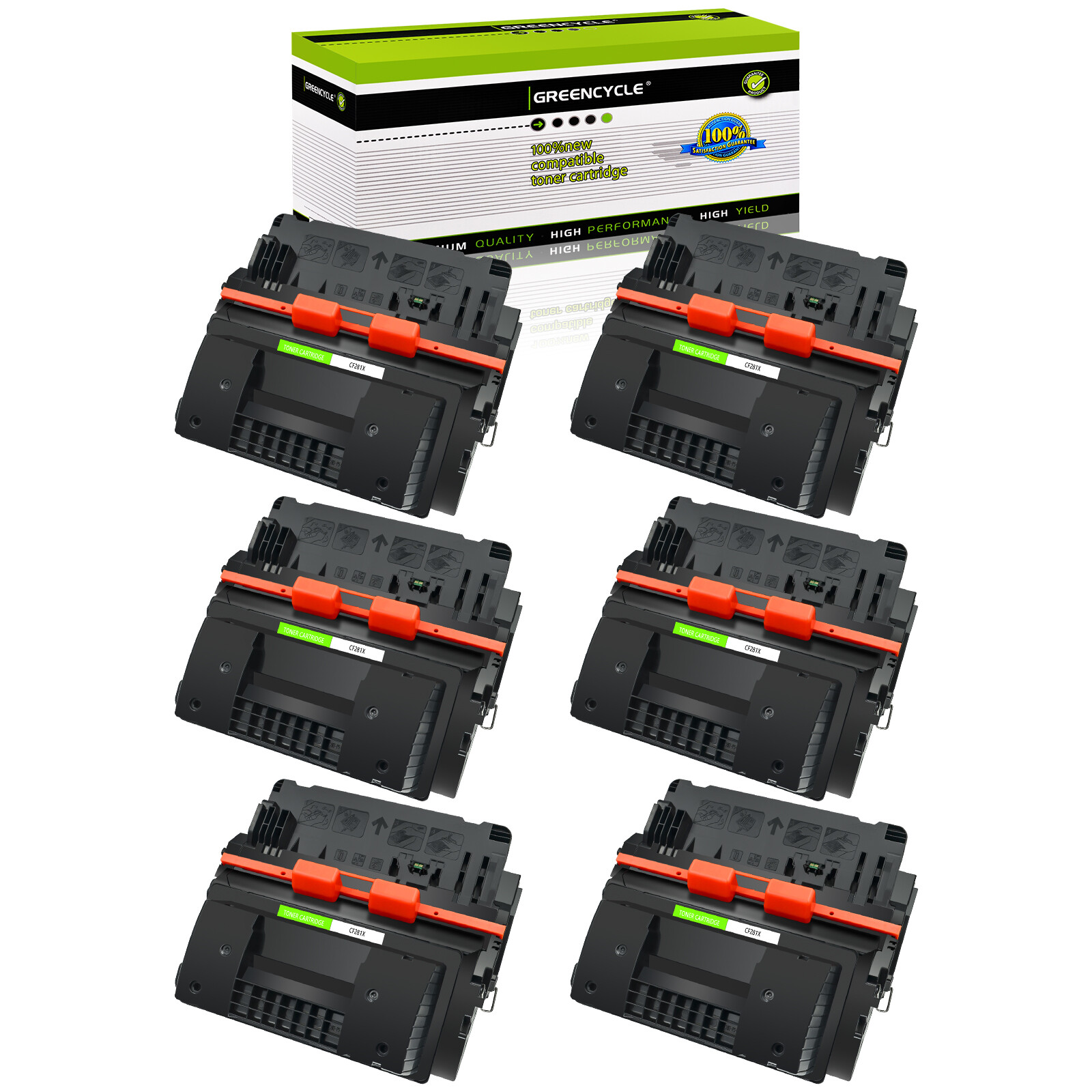 6PK CF281X 81X Black Toner Cartridge Fit For HP Laserjet MFP M606dn M606x M630dn