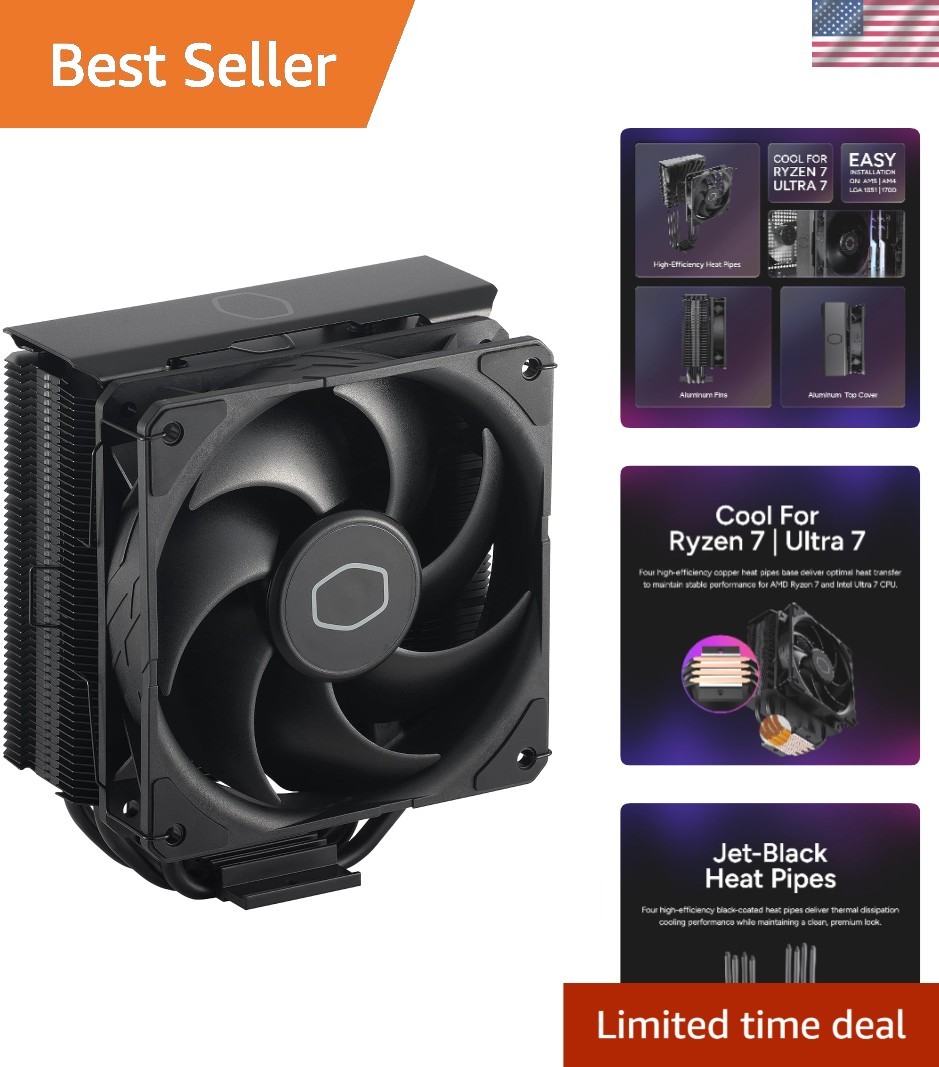 Ultimate Cooling for R7 & i7: Hyper 212 Black with 4 Heat Pipes & Quiet Design