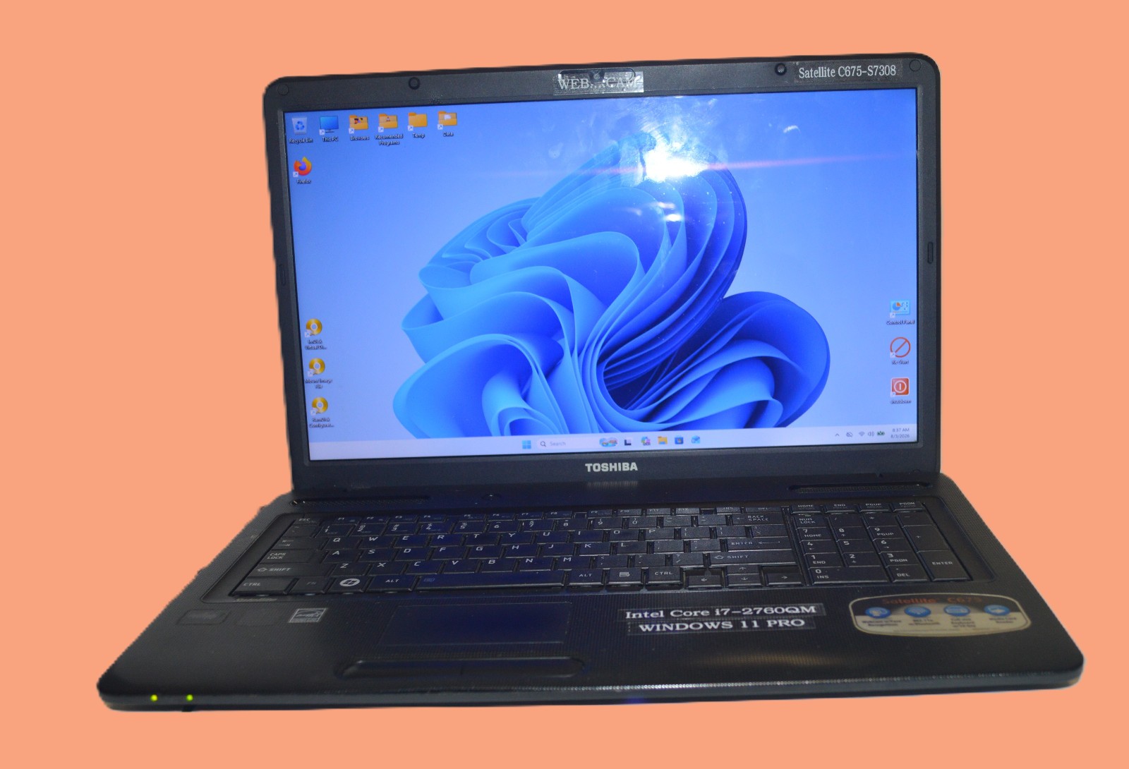 laptop,Toshiba Satellite C675-S7308,17.3in,Win11p,i7-2760QM@2.4Ghz,WebCam,USB,Bt