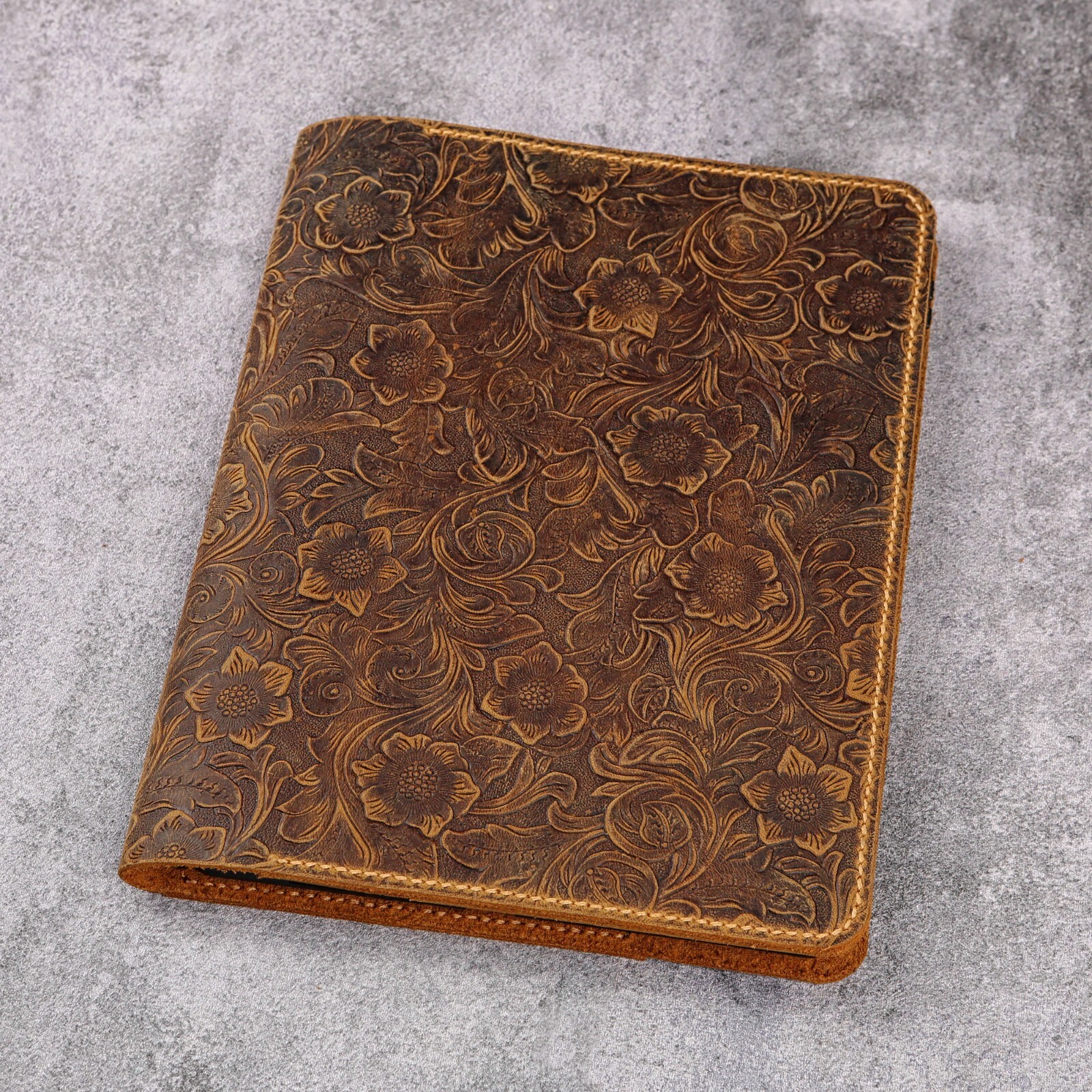 Genuine embossing leather 2025 iPad Air 13 11 portfolio case cover for women