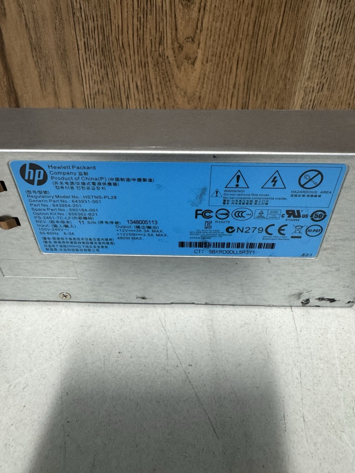 HP 460W Server Power Supply PSU HSTNS-PL28 643931-001 12V 38A Tested
