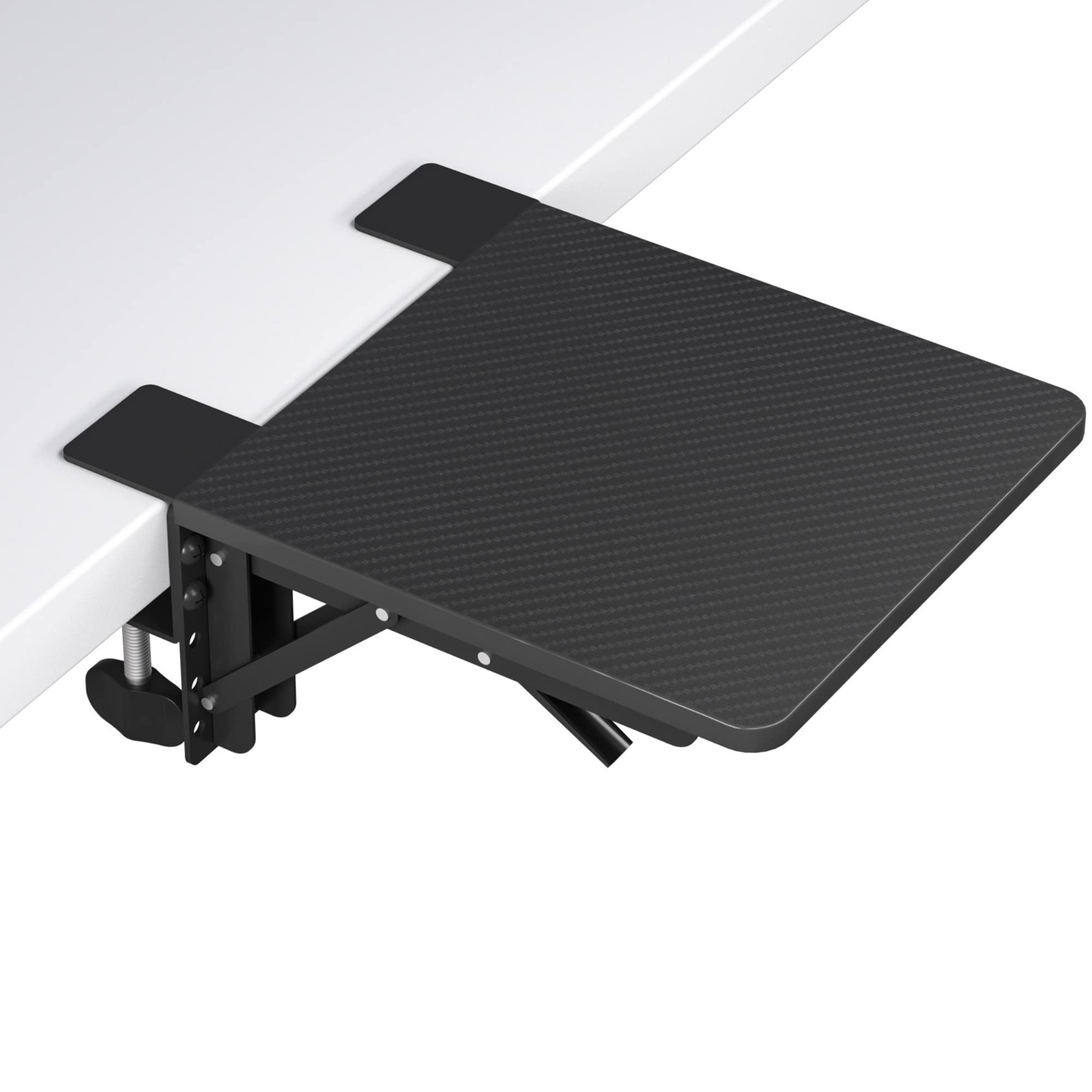 Ergonomic Desk Extender Tray with Wrist Rest | Foldable Elbow Support Clamp Arm