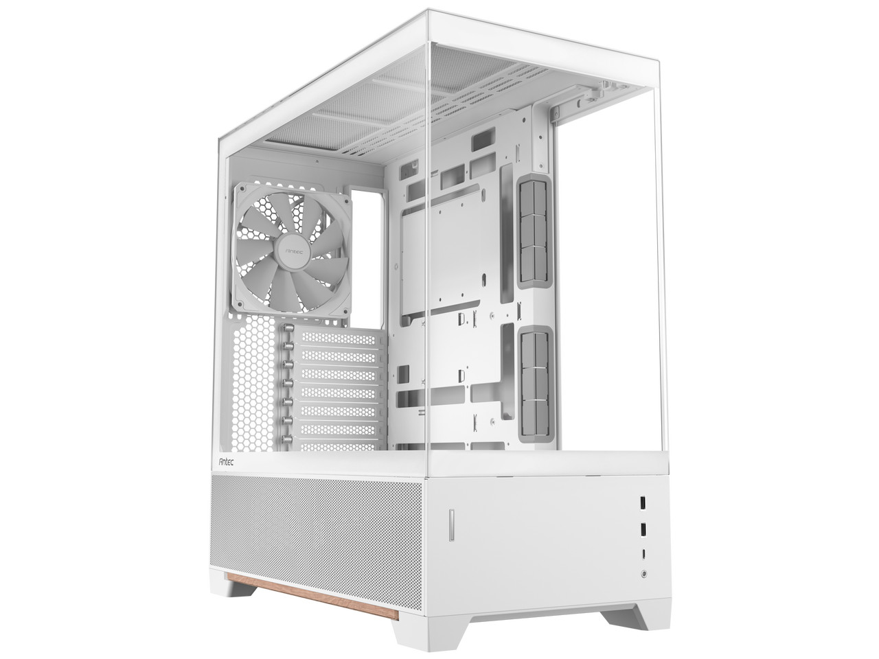 Antec C6 Wood White Mid-Tower Case, Three-sided tempered glass, High Airflow, 3