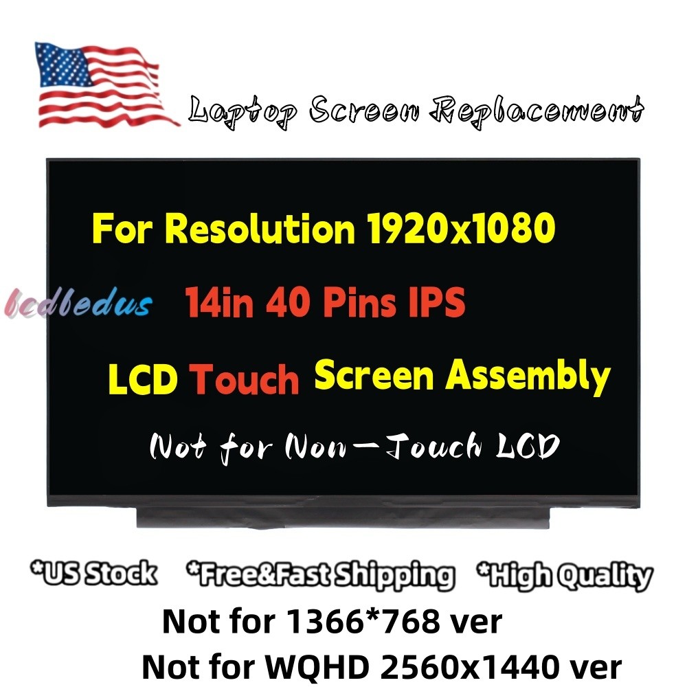 For Lenovo B140HAK03.2 HW0A 01YN150 SD10Q66941 FHD LCD Screen Touch Panel 14''