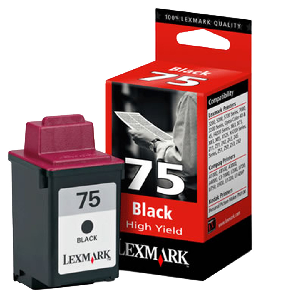 Lexmark 75 (12A1975) High Yield Black Ink Cartridge GENUINE NEW 