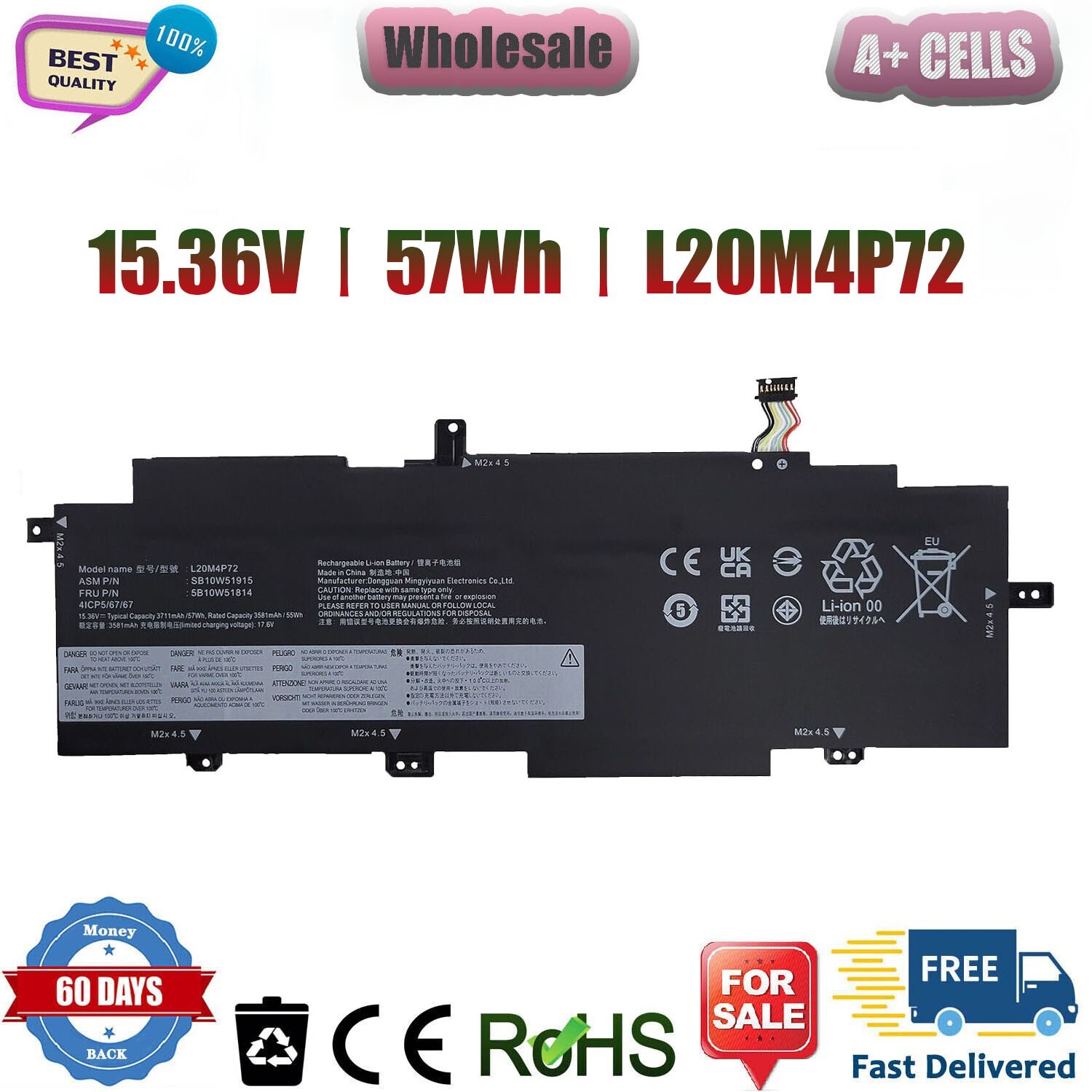✅L20M4P72 L20L4P72 L20C4P72 Battery for Lenovo ThinkPad T14s 2nd Gen 2021 NEW US