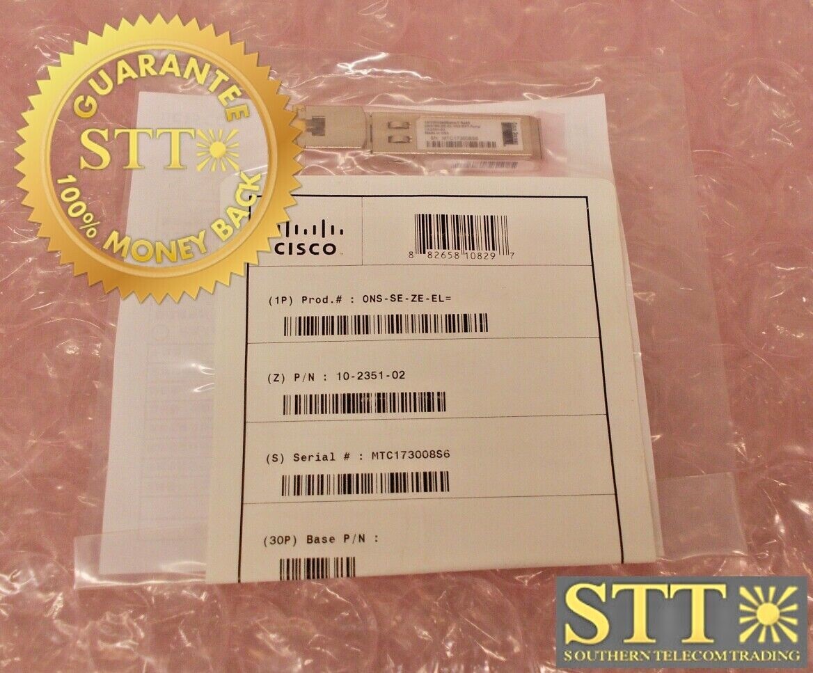 ONS-SE-ZE-EL CISCO SFP 10/100/1000BASE-T RJ45 V02 10-2351-02 WMOTCSJAAA NEW 
