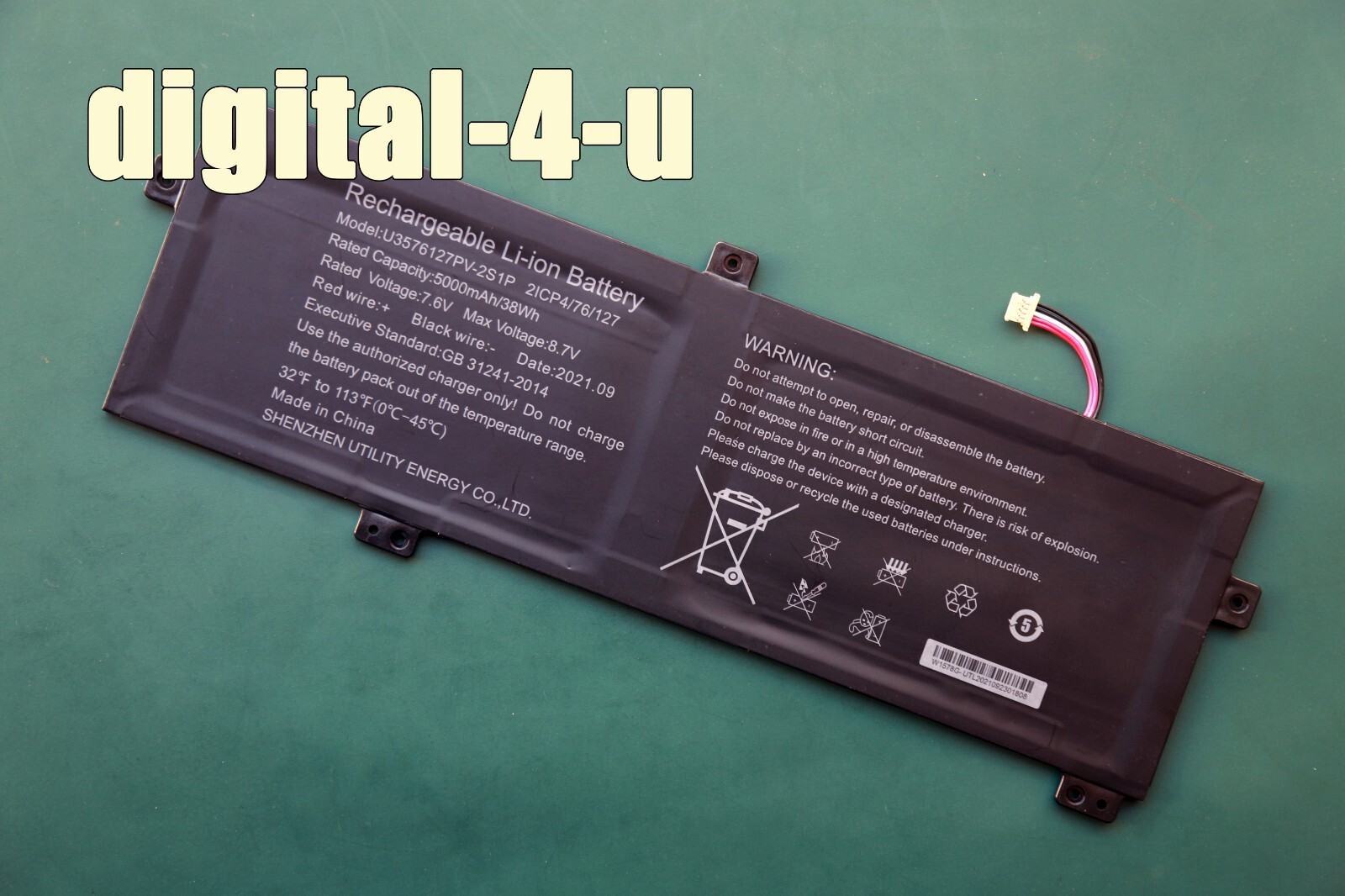 New Genuine U3576127PV-2S1P Battery for Gateway gwtn156-11bk Series 2ICP4/76/127
