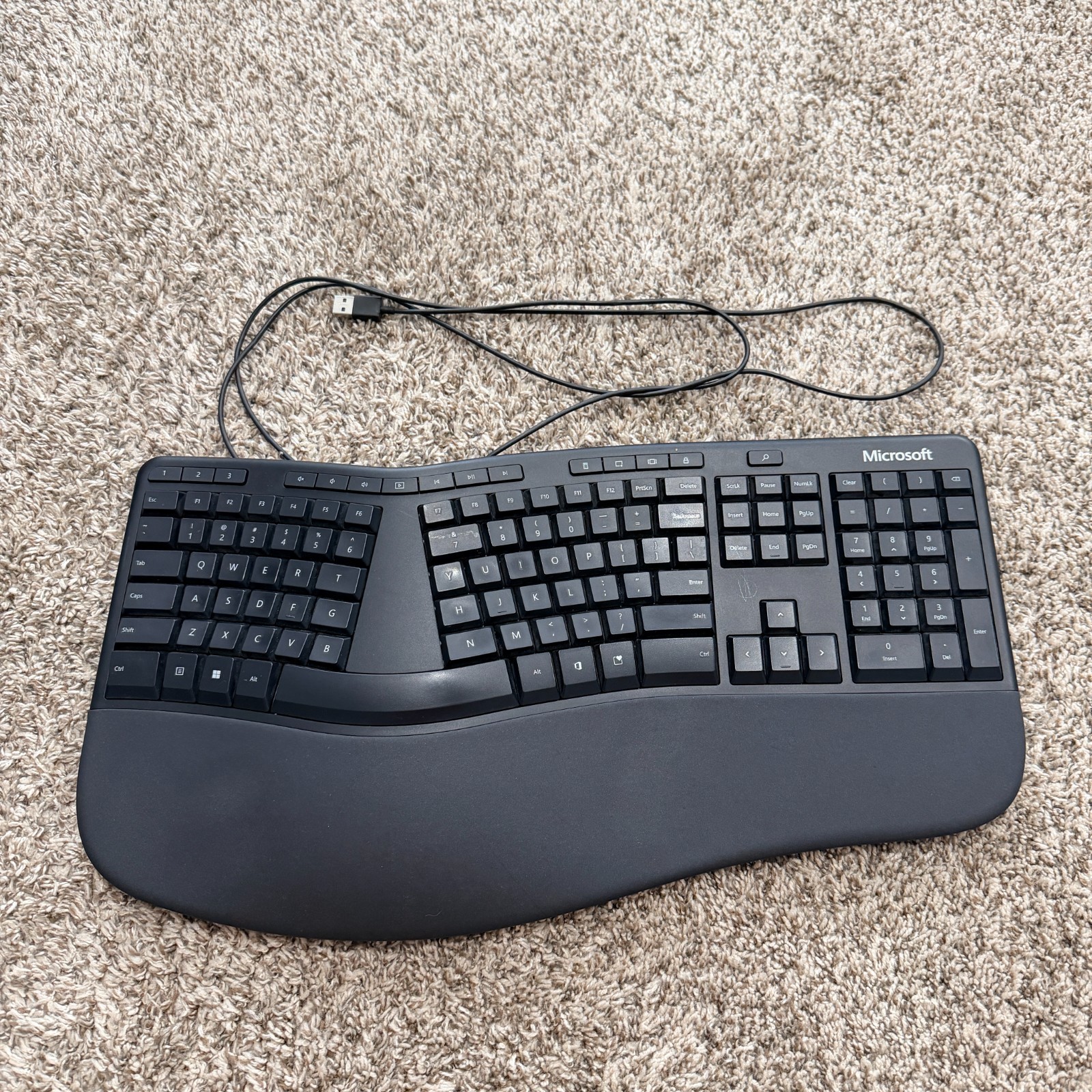 Microsoft Ergonomic Split Keyboard Model 1878 Wired USB Comfort Curve Tested