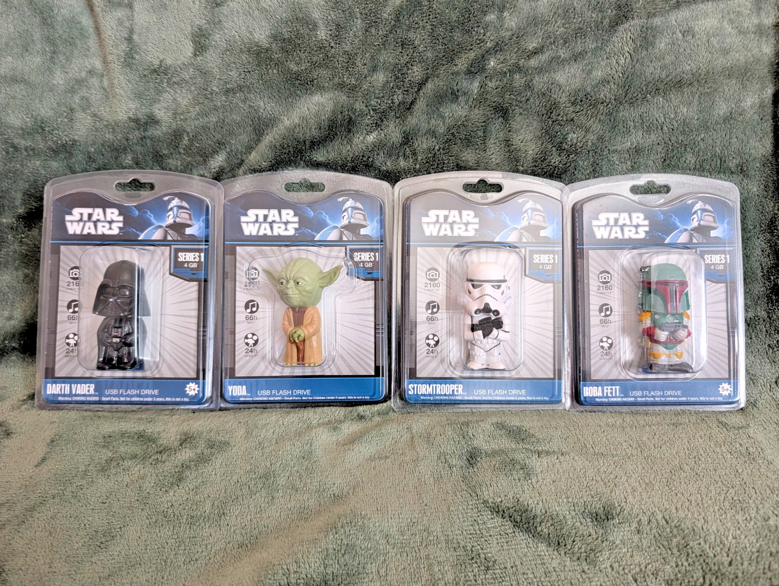 Lot 4 Star Wars Series 1 Tyme Machines 4GB USB Drives Boba Fett Darth Vader